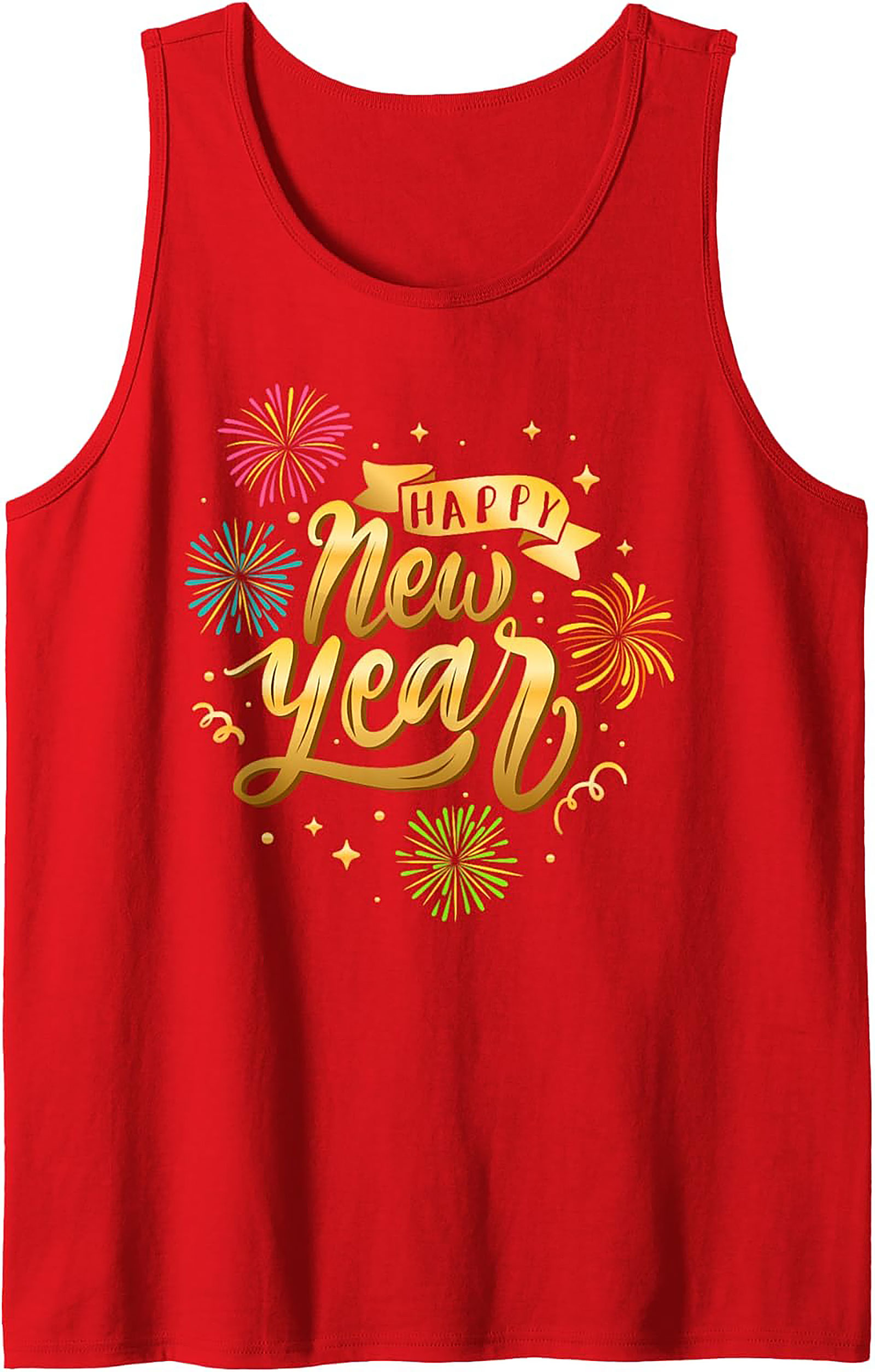 Happy New Year Graphic Tank Top Festive Celebration Wear