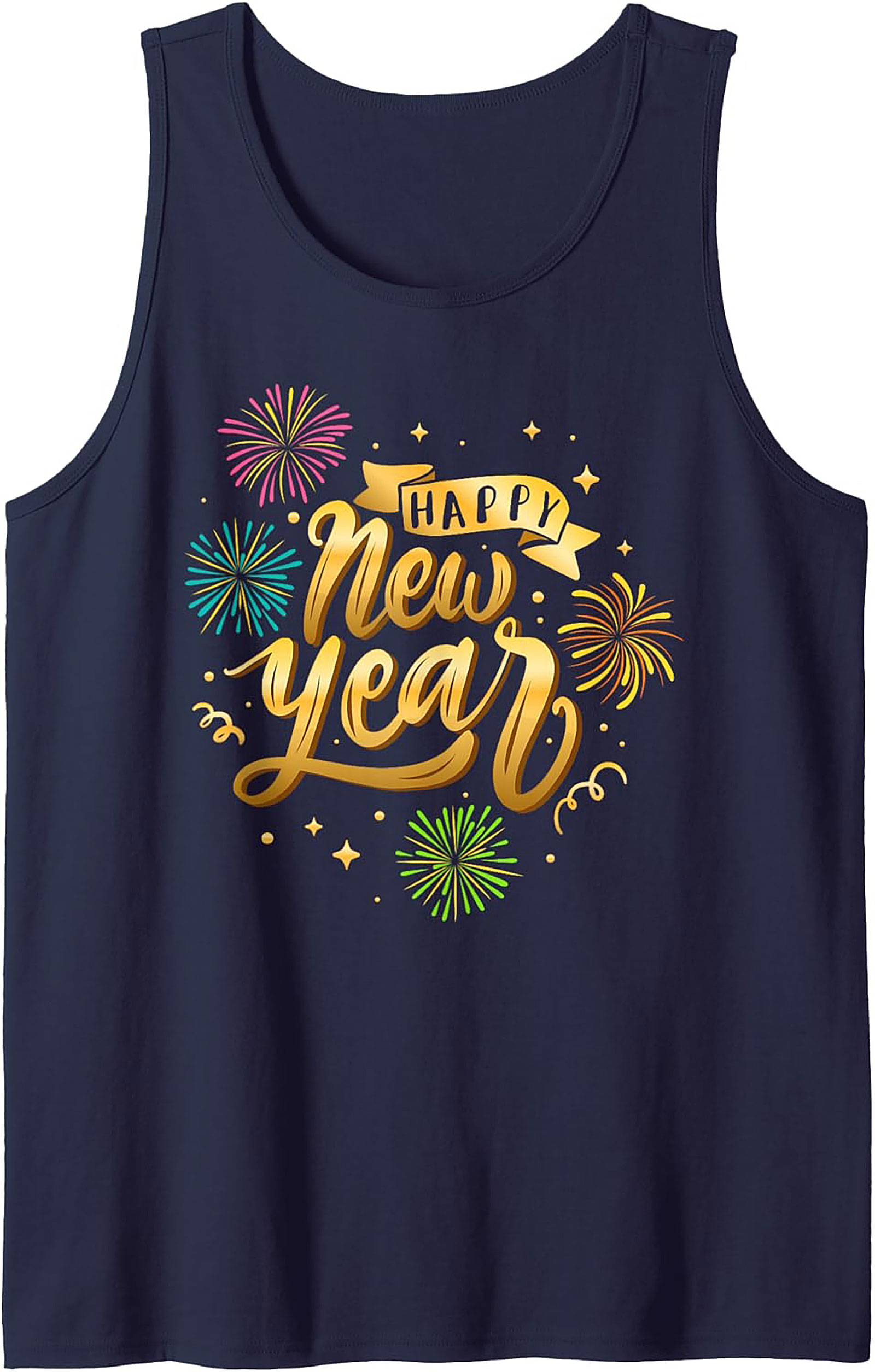 Happy New Year Graphic Tank Top Festive Celebration Wear