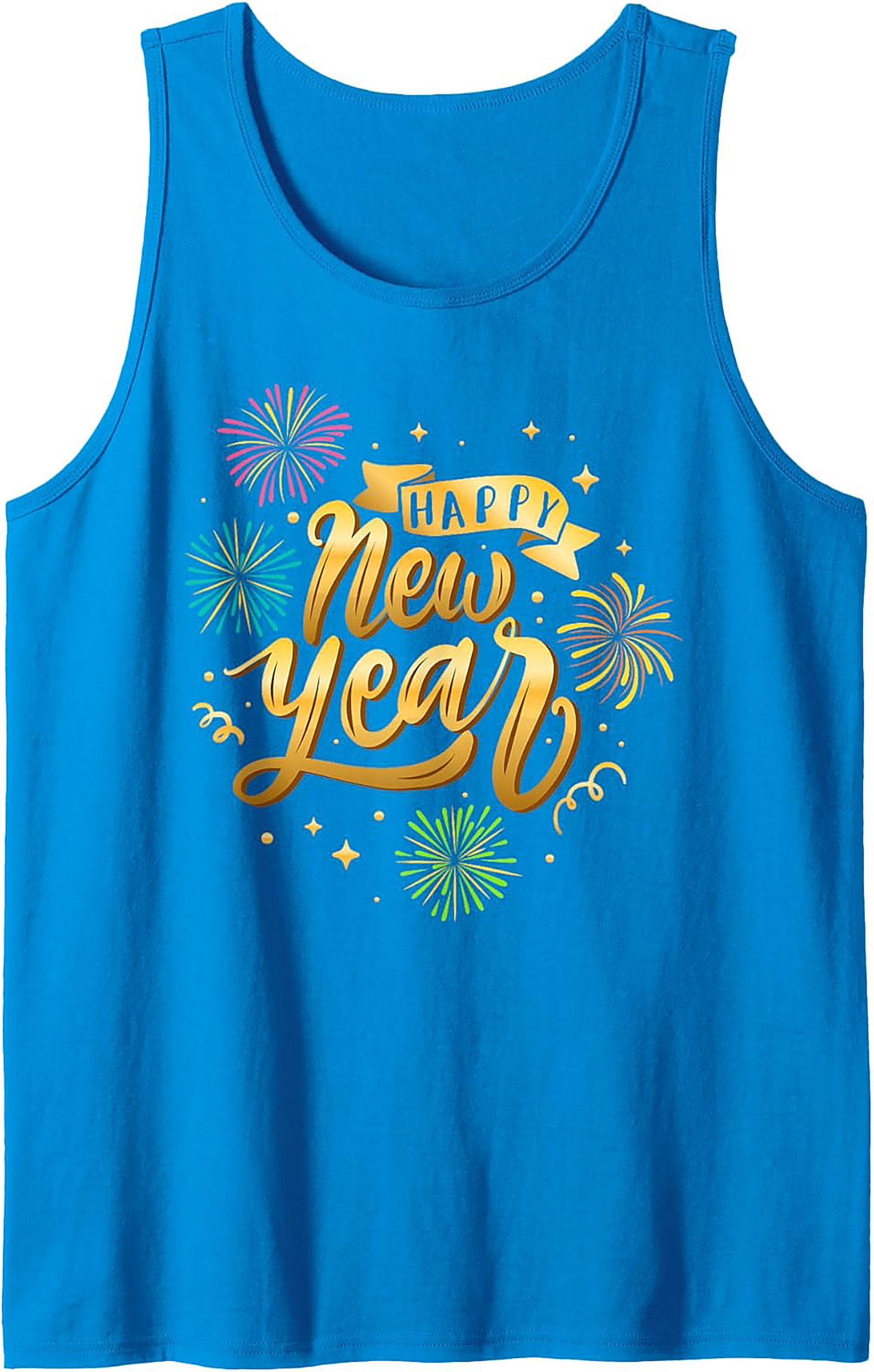 Happy New Year Graphic Tank Top Festive Celebration Wear