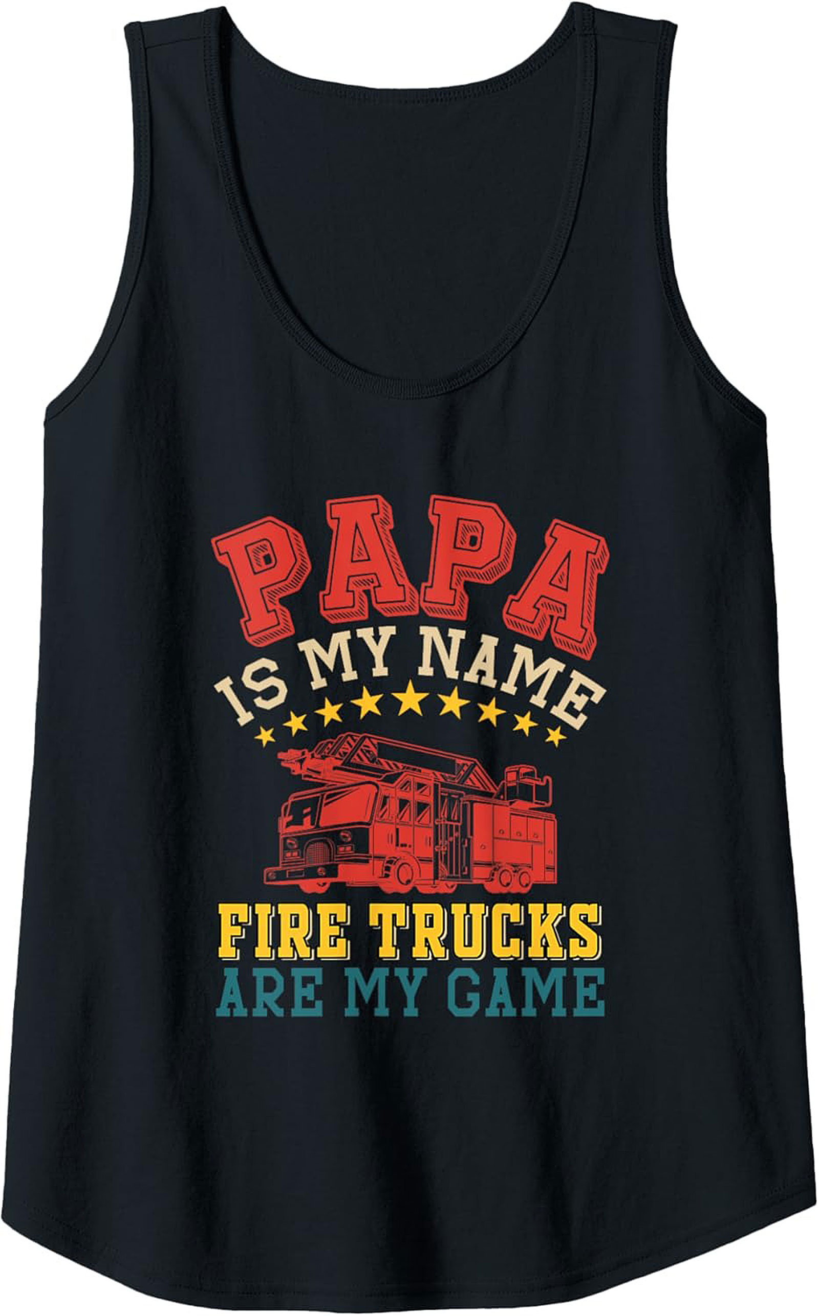 Papa Fire Truck Tank Top – Best Father's Day Graphic Tank