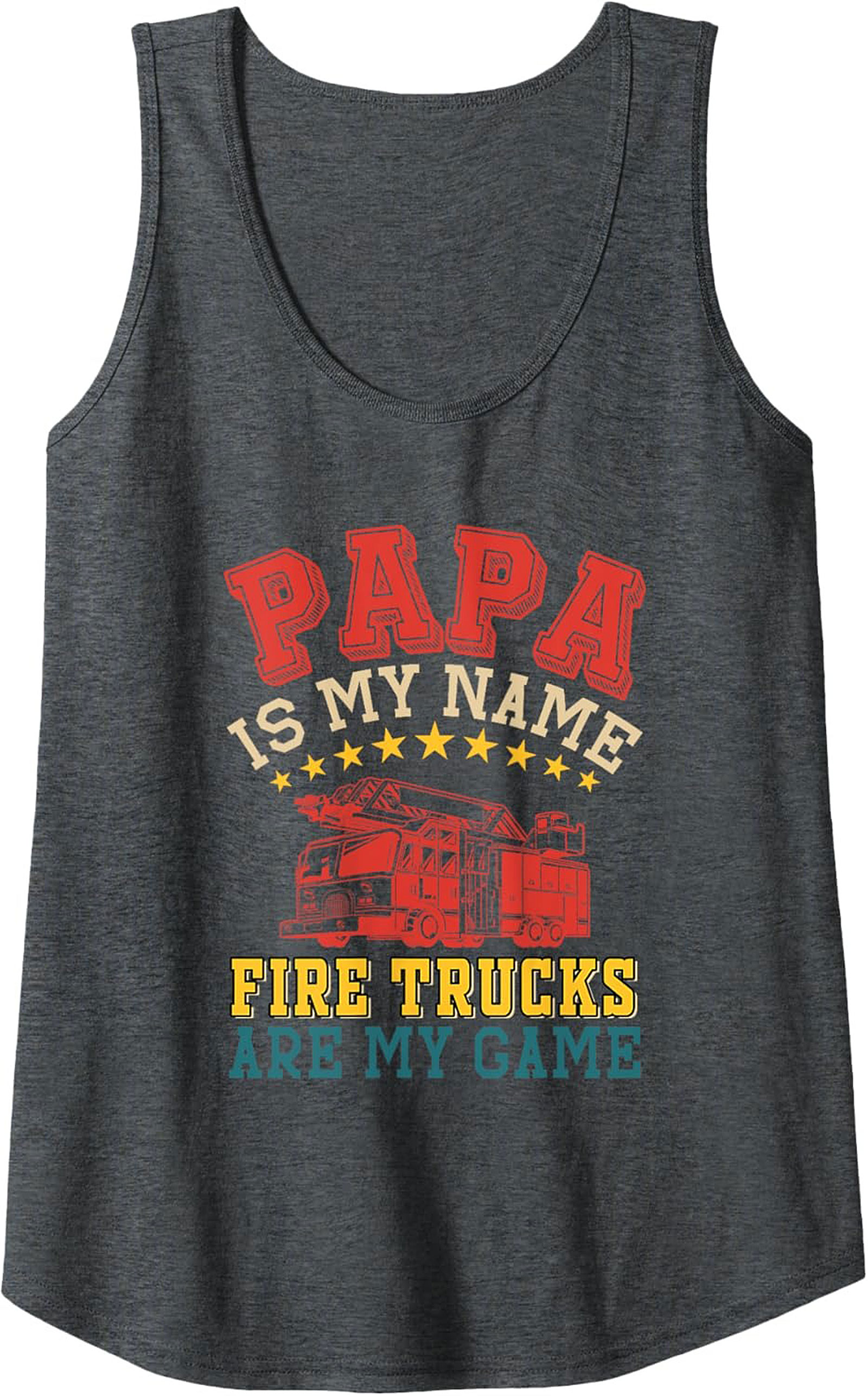 Papa Fire Truck Tank Top – Best Father's Day Graphic Tank
