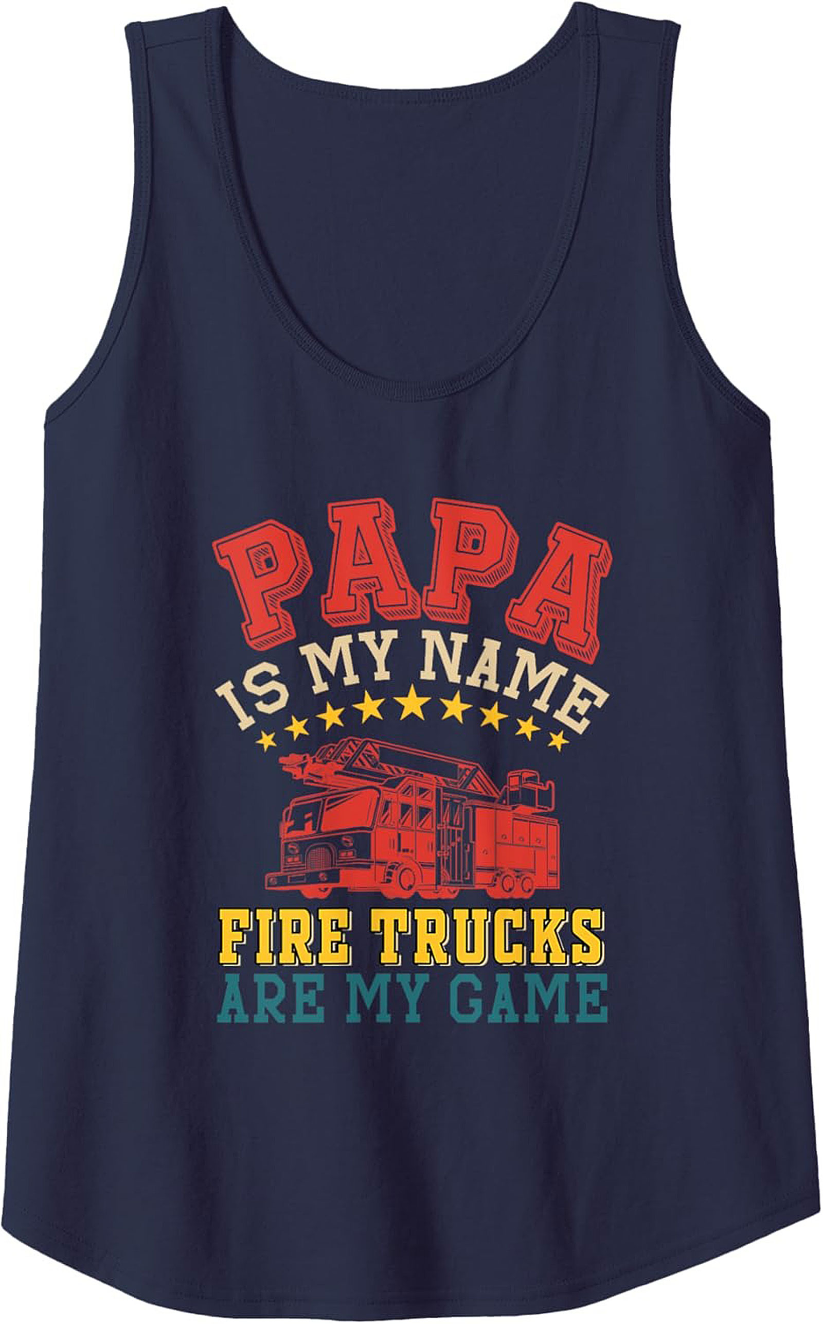 Papa Fire Truck Tank Top – Best Father's Day Graphic Tank