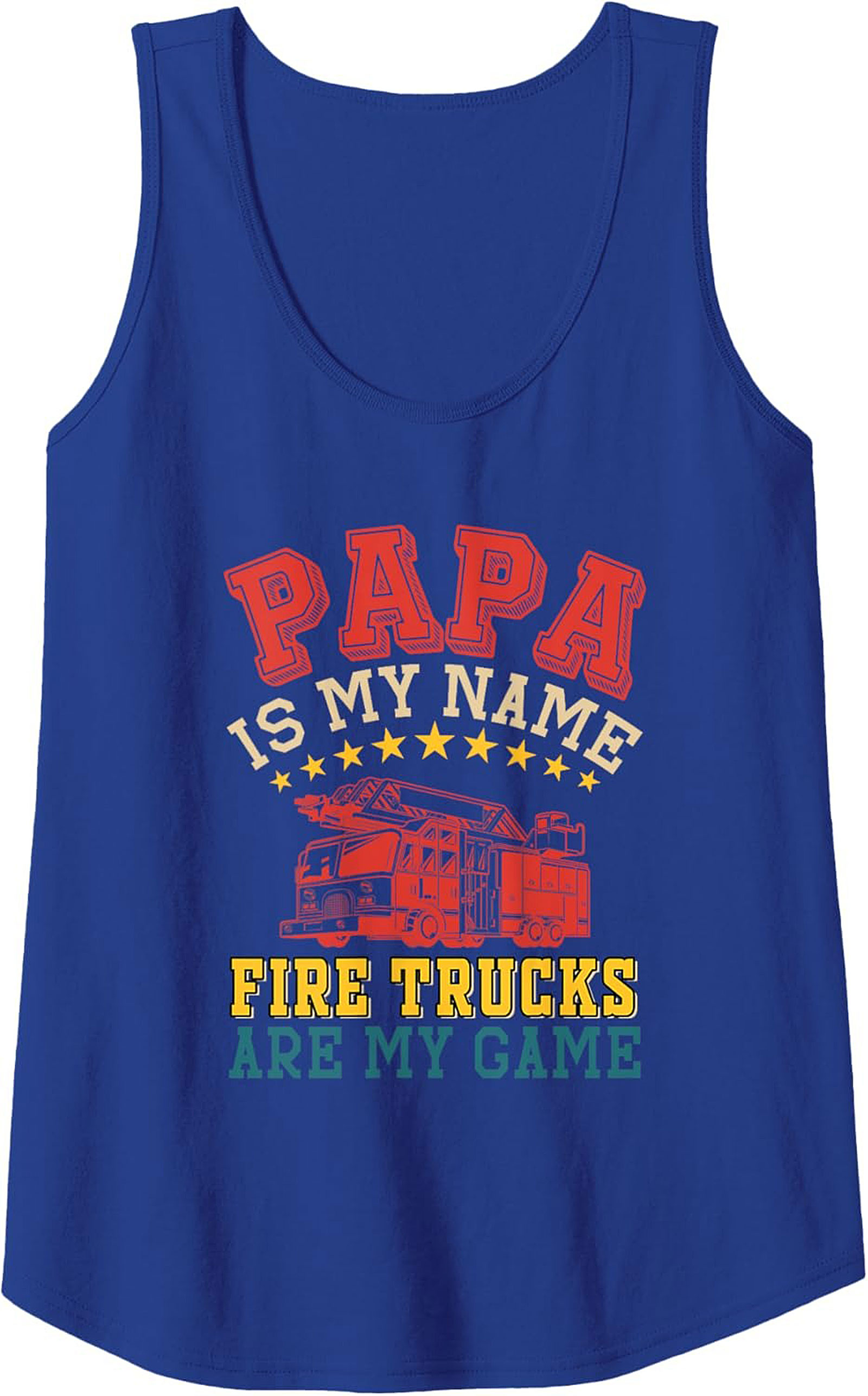 Papa Fire Truck Tank Top – Best Father's Day Graphic Tank