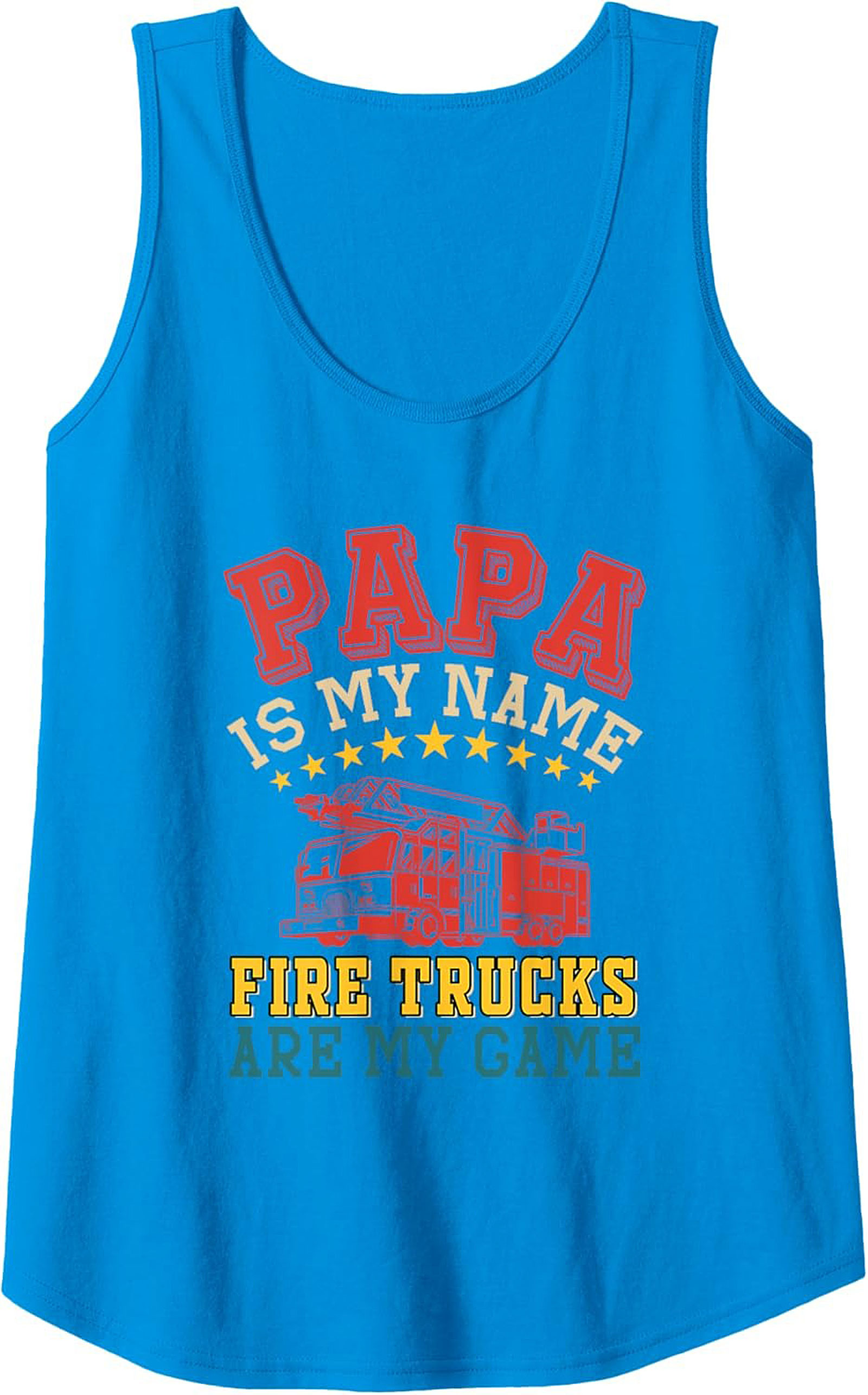 Papa Fire Truck Tank Top – Best Father's Day Graphic Tank