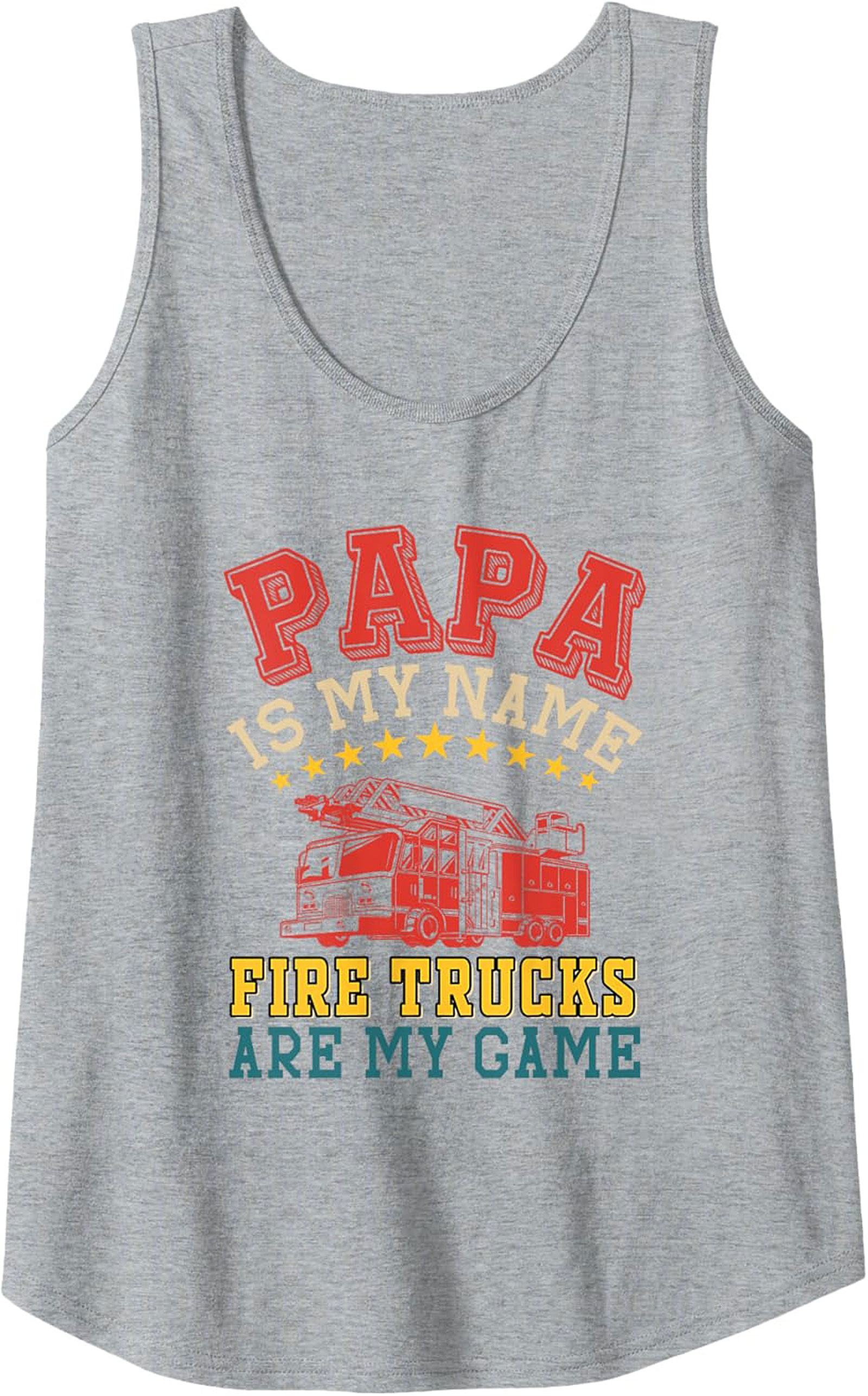 Papa Fire Truck Tank Top – Best Father's Day Graphic Tank