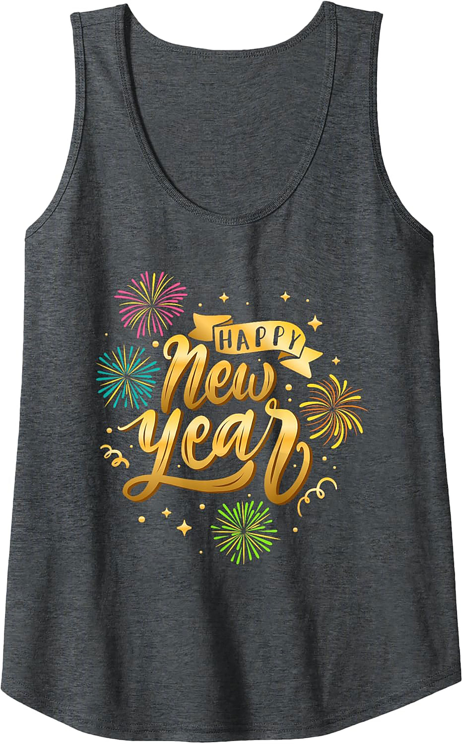 Happy New Year Graphic Tank Top Festive Celebration Wear