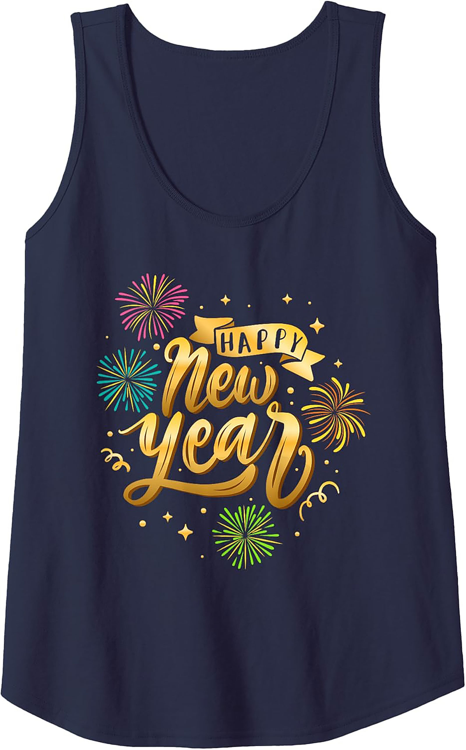 Happy New Year Graphic Tank Top Festive Celebration Wear