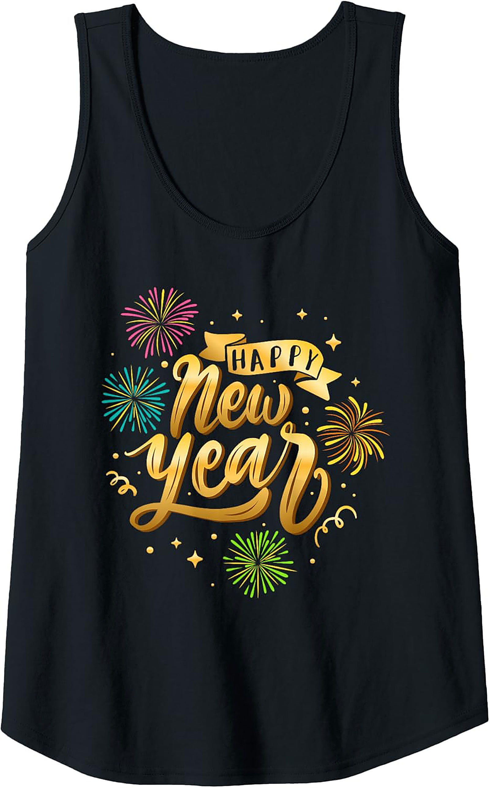 Happy New Year Graphic Tank Top Festive Celebration Wear