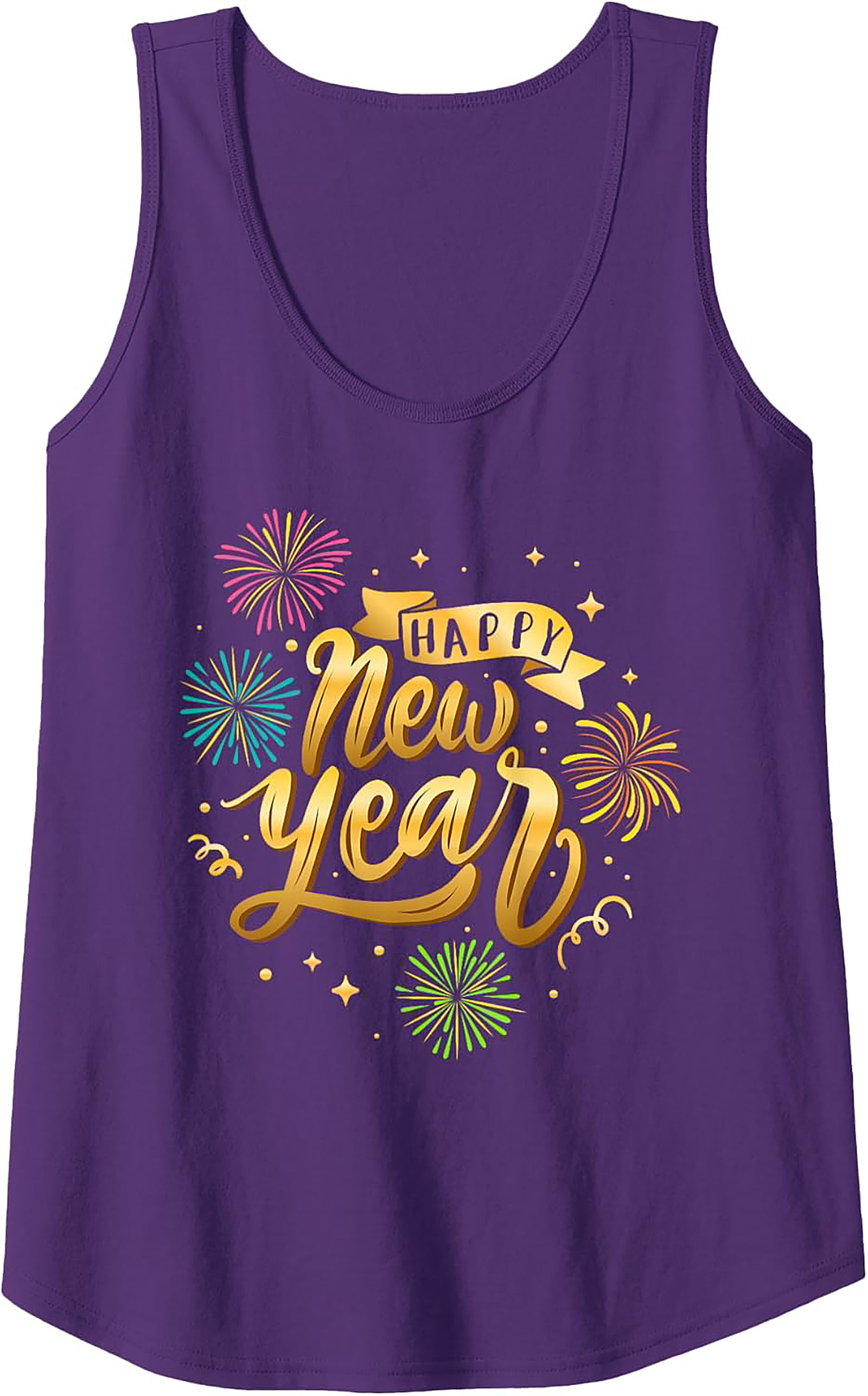 Happy New Year Graphic Tank Top Festive Celebration Wear