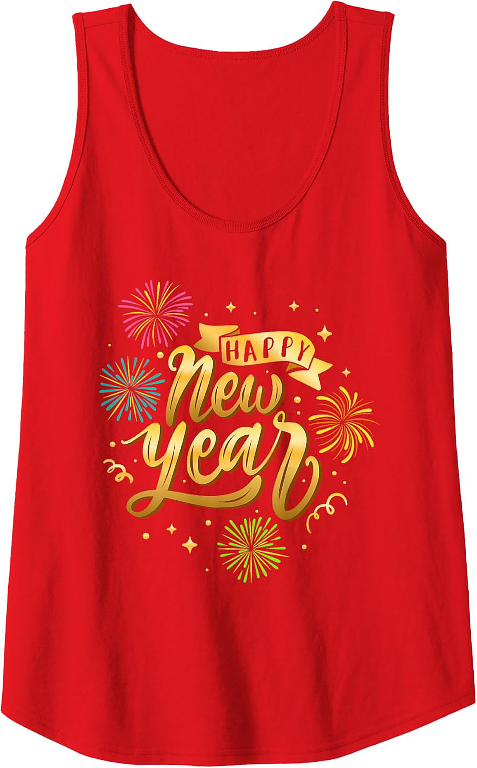 Happy New Year Graphic Tank Top Festive Celebration Wear