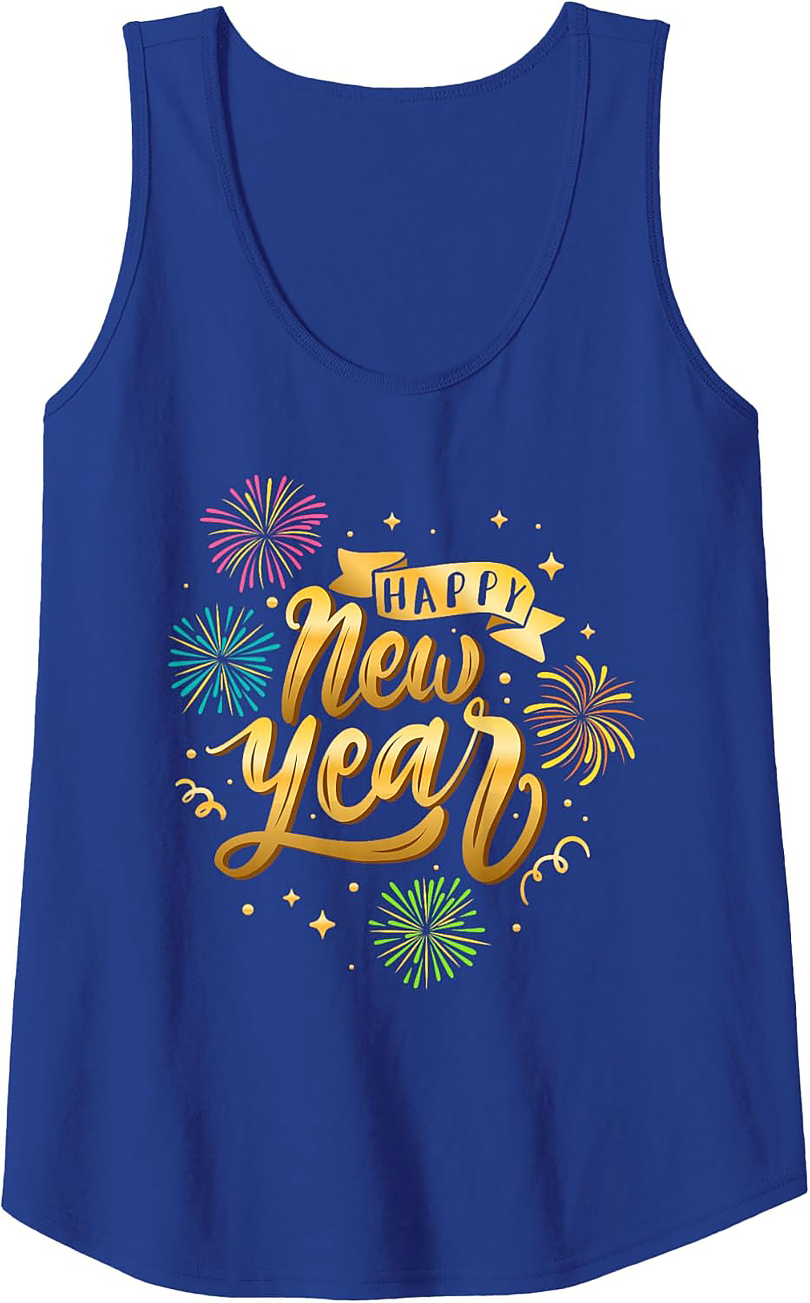 Happy New Year Graphic Tank Top Festive Celebration Wear