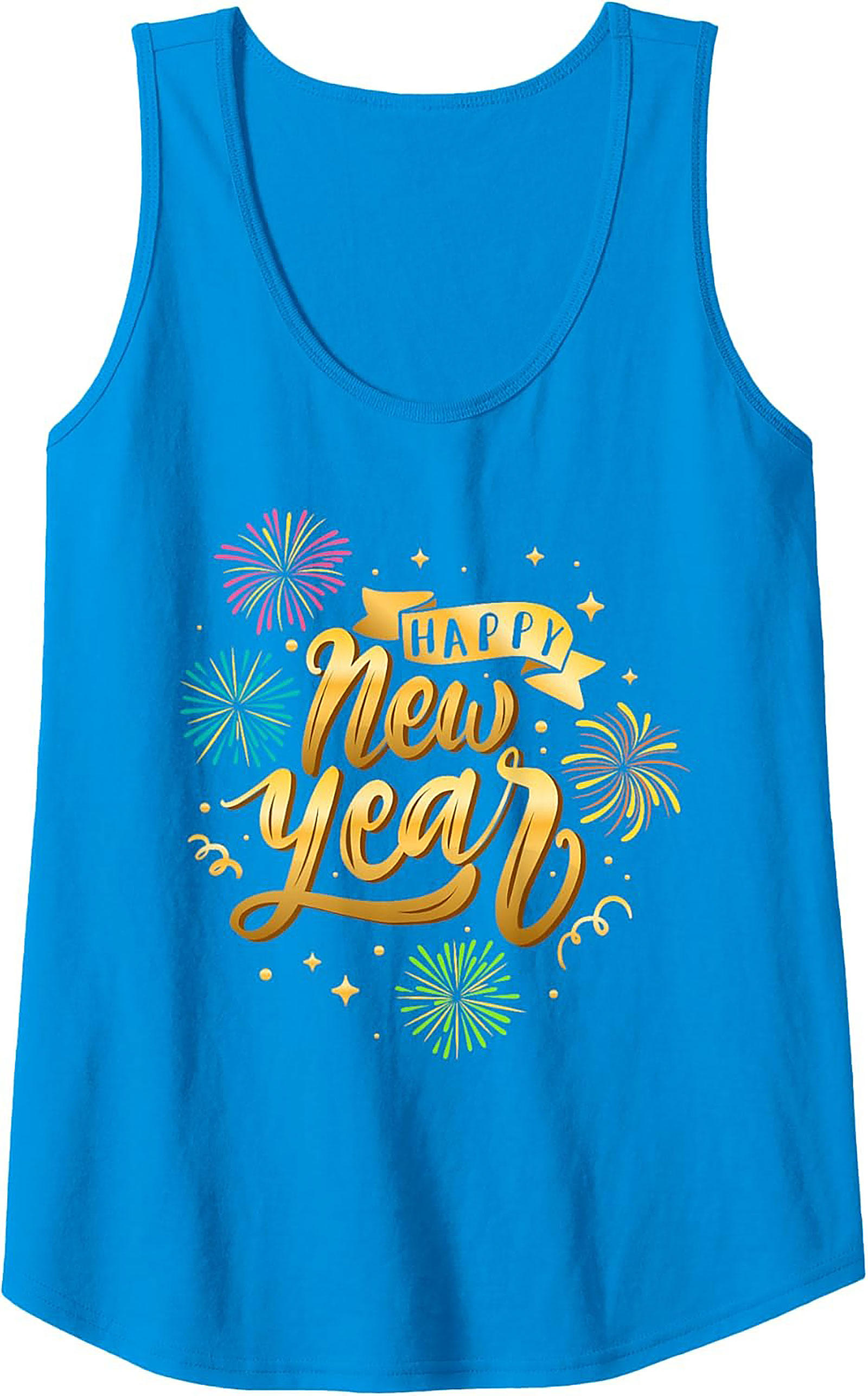 Happy New Year Graphic Tank Top Festive Celebration Wear