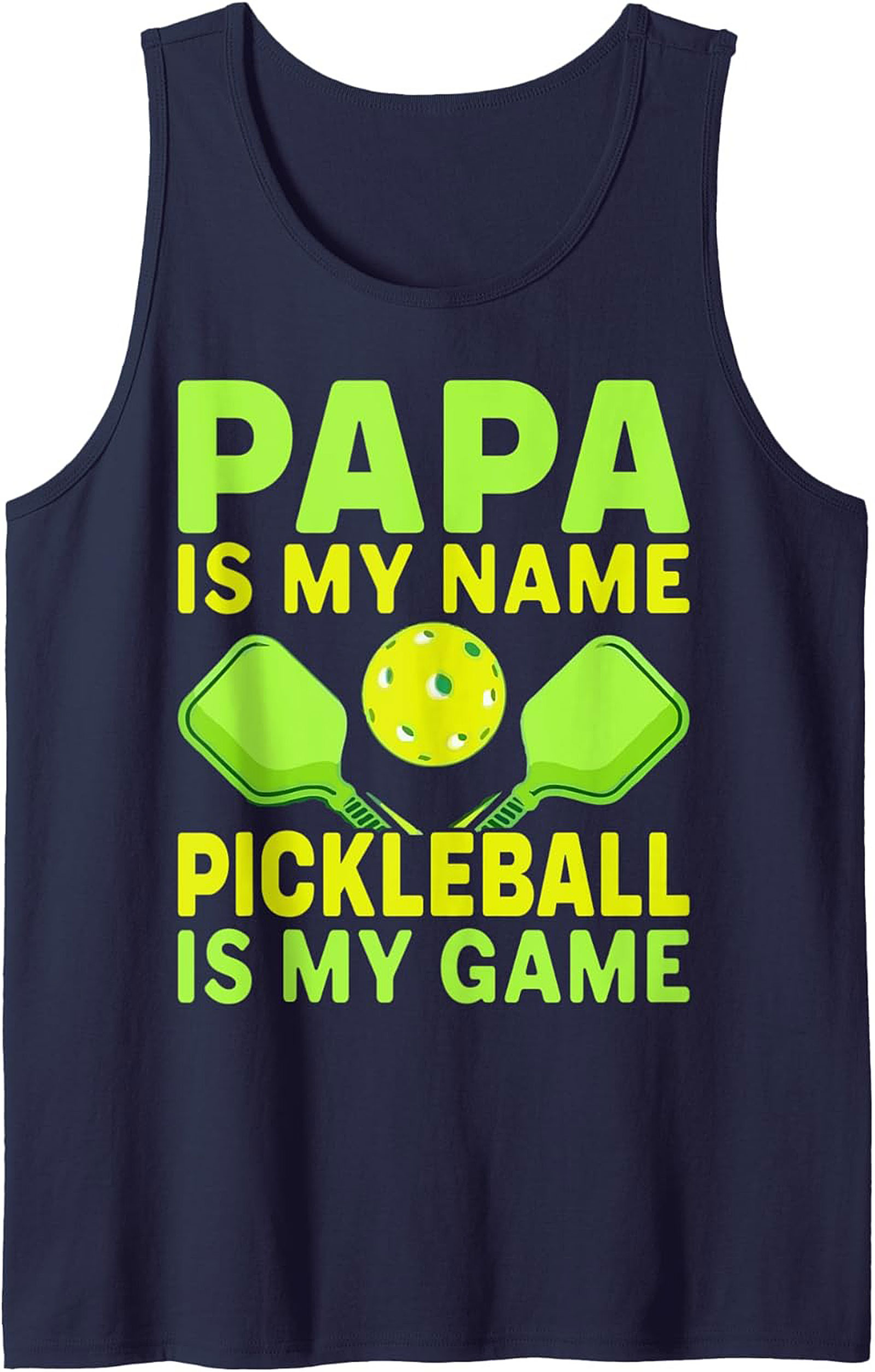 Pickleball Papa Graphic Tank Top Sleeveless Shirt Gift