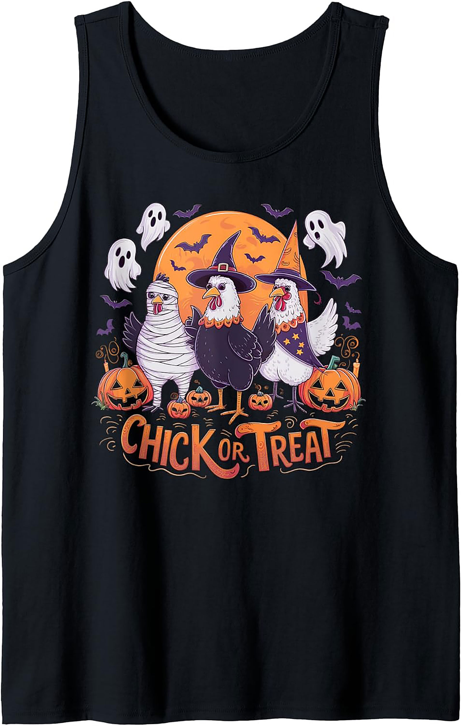 Chick Or Treat Halloween Chicken Tank Top | Funny Graphic Tee