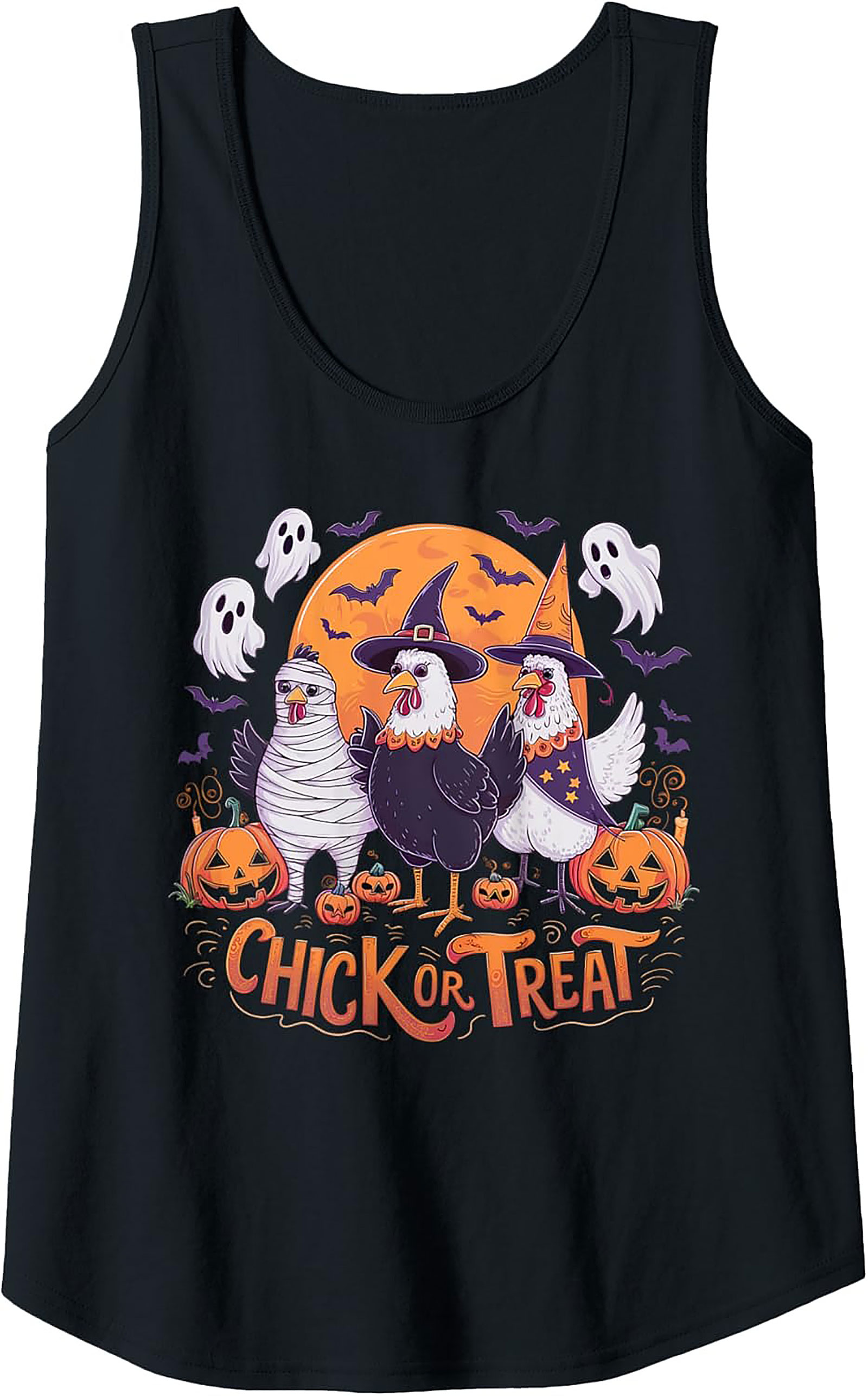 Chick Or Treat Halloween Chicken Tank Top | Funny Graphic Tee