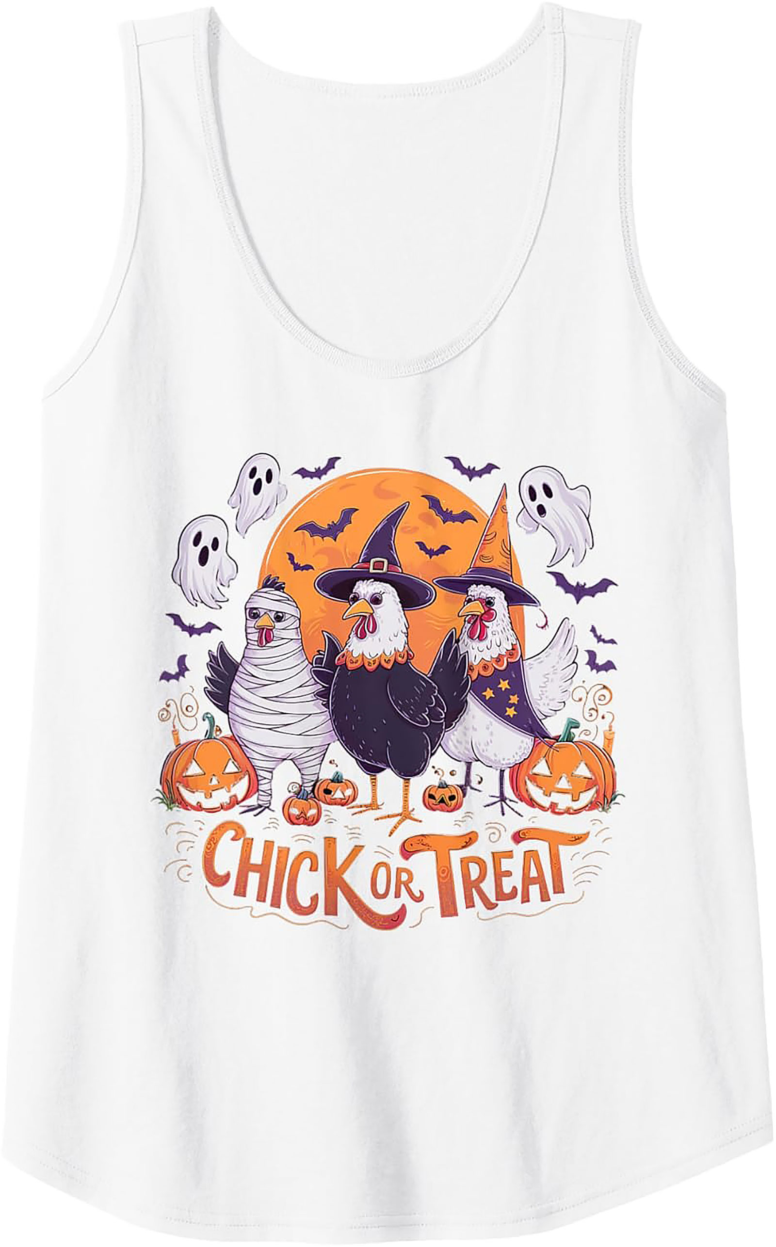 Chick Or Treat Halloween Chicken Tank Top | Funny Graphic Tee