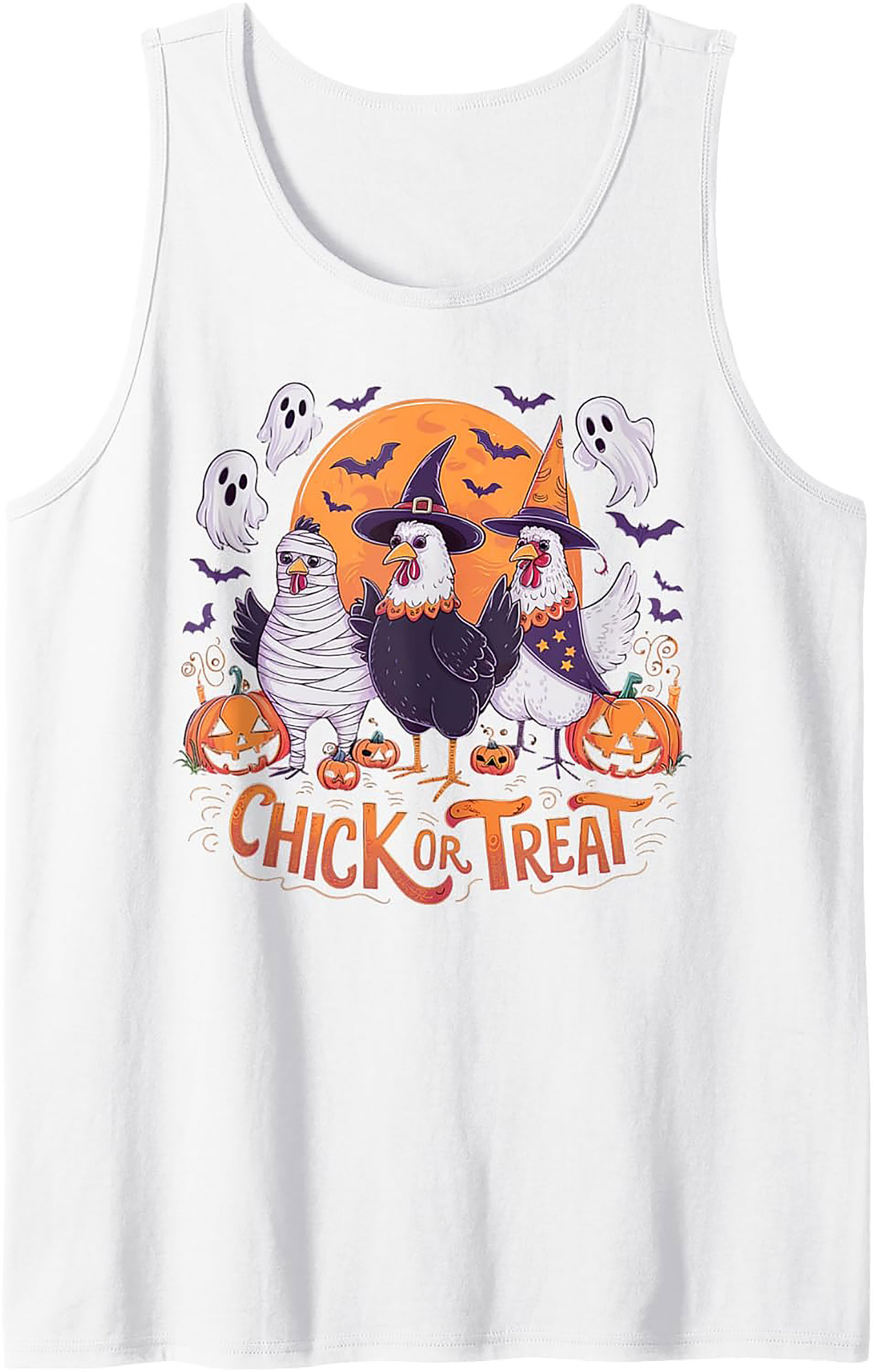 Chick Or Treat Halloween Chicken Tank Top | Funny Graphic Tee