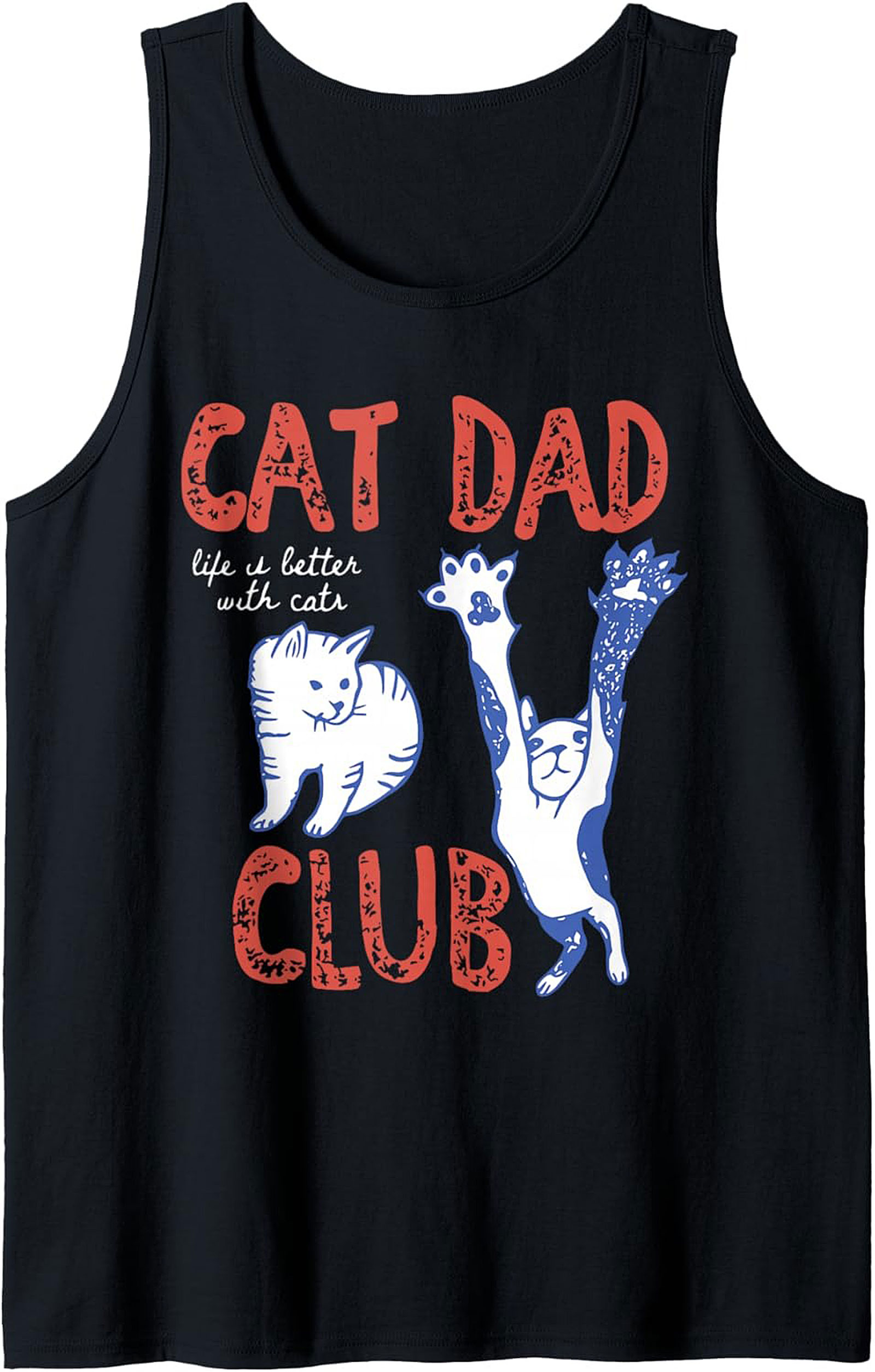 Cat Dad Club Graphic Tank Funny Sleeveless Shirt Gift