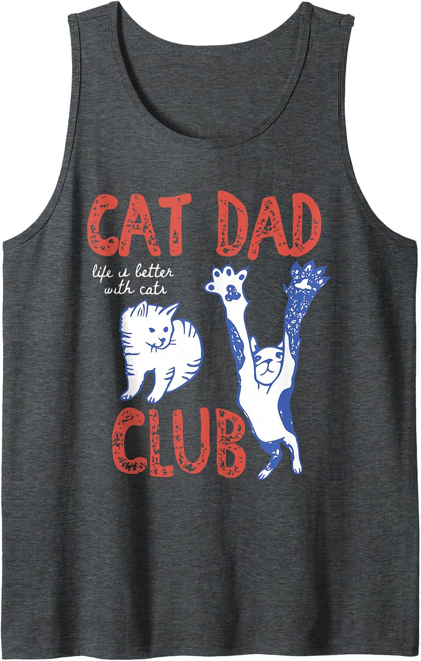 Cat Dad Club Graphic Tank Funny Sleeveless Shirt Gift