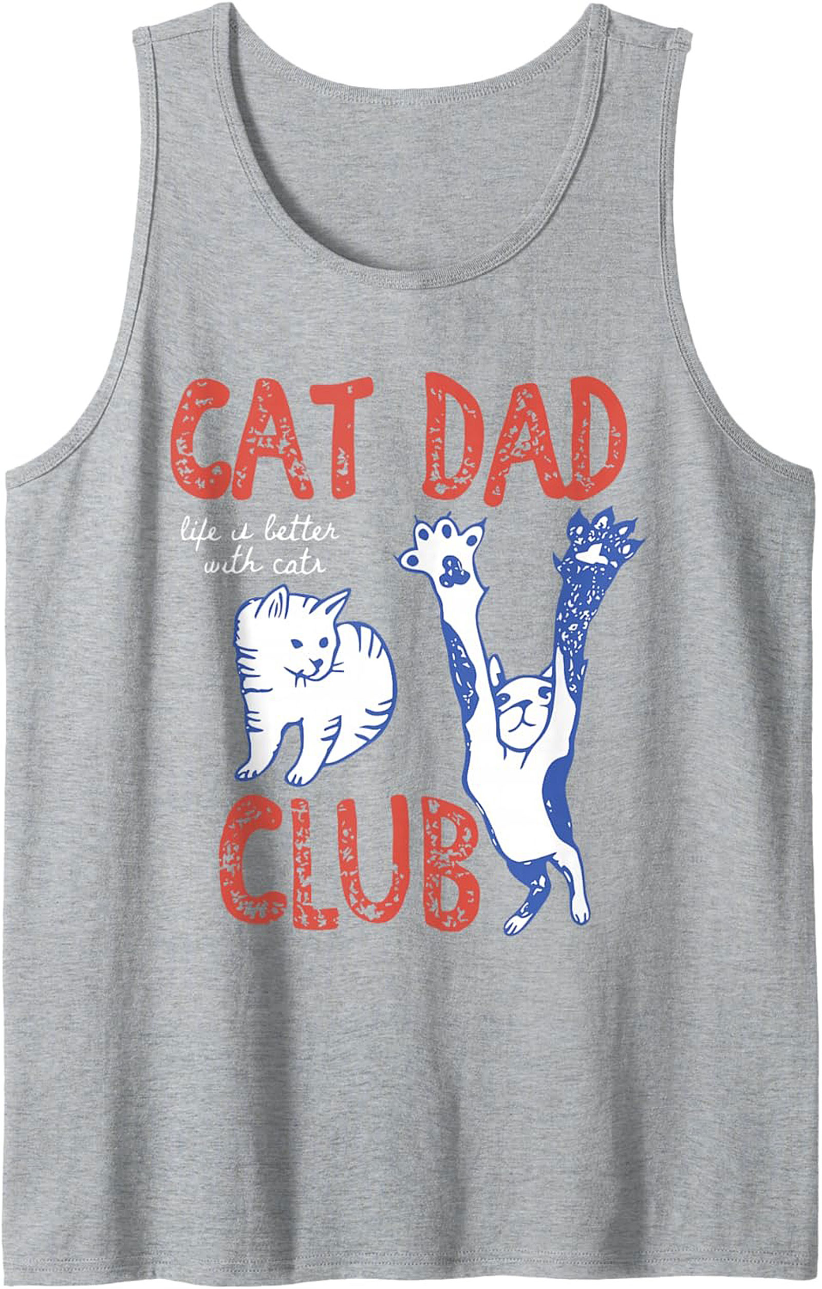 Cat Dad Club Graphic Tank Funny Sleeveless Shirt Gift