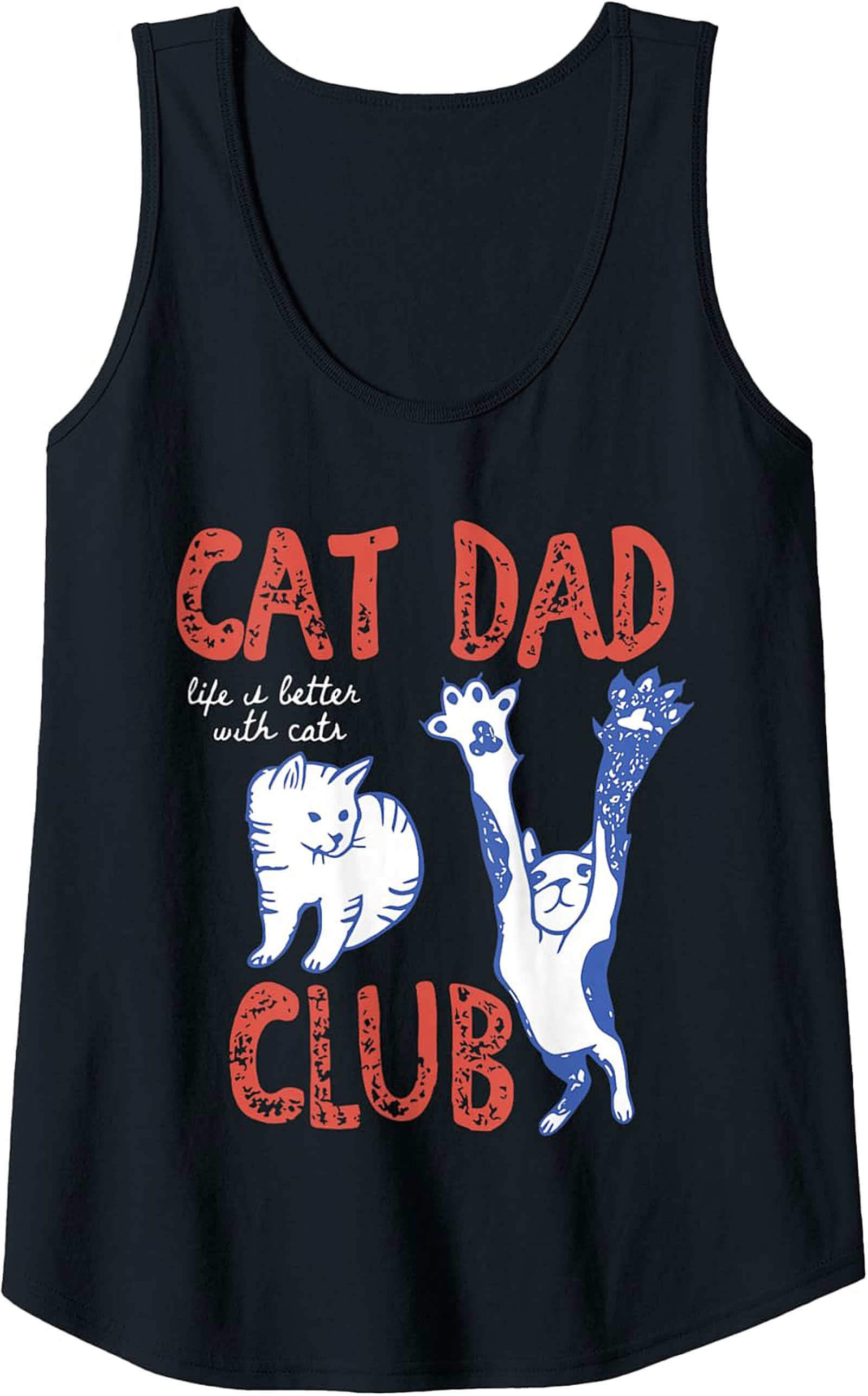 Cat Dad Club Graphic Tank Funny Sleeveless Shirt Gift
