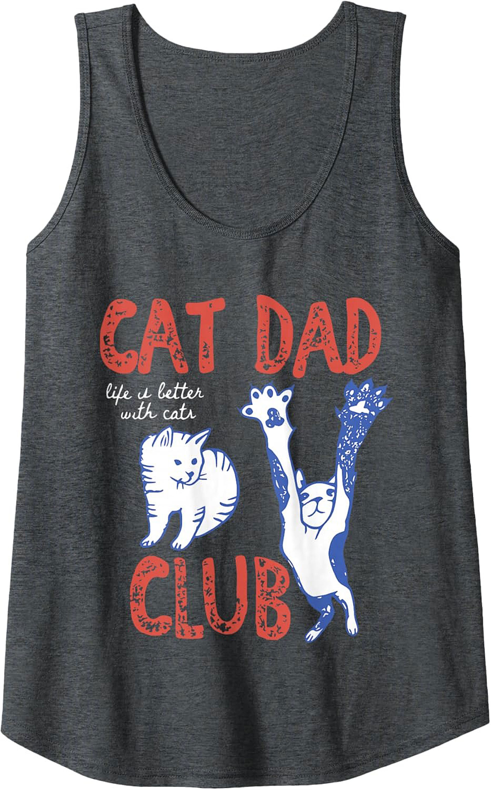 Cat Dad Club Graphic Tank Funny Sleeveless Shirt Gift