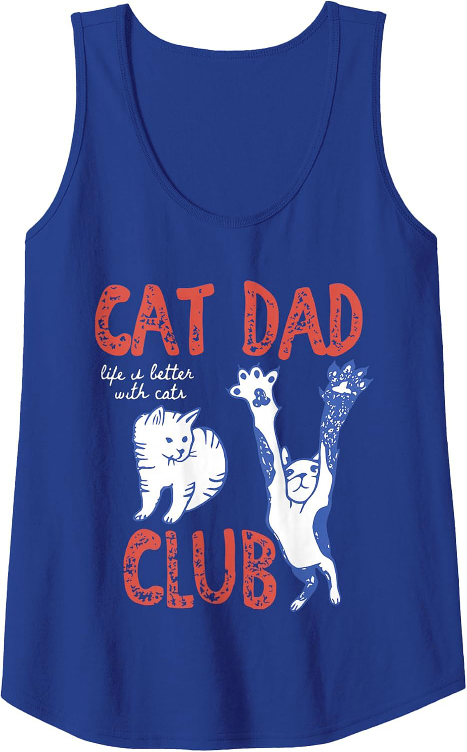 Cat Dad Club Graphic Tank Funny Sleeveless Shirt Gift