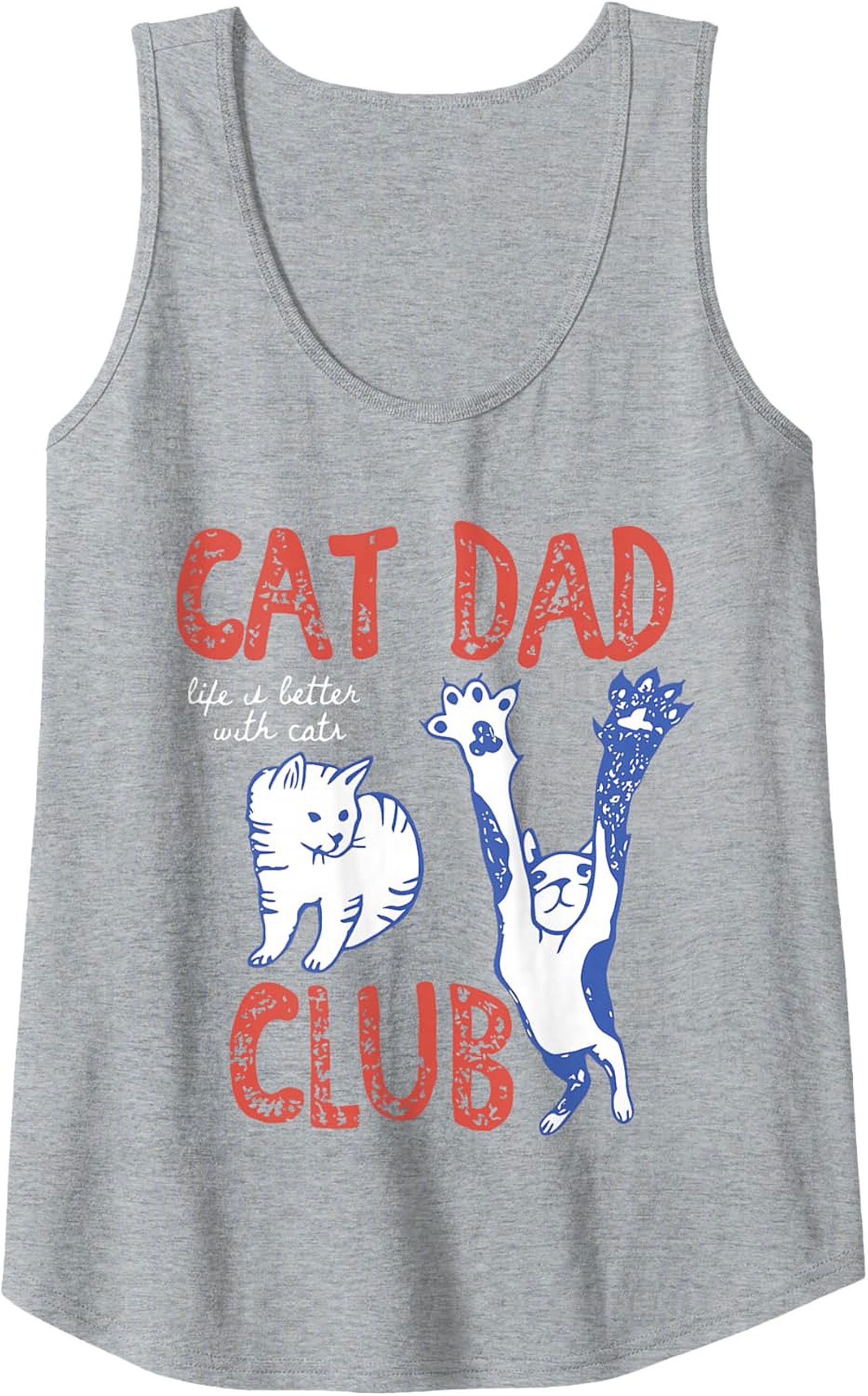 Cat Dad Club Graphic Tank Funny Sleeveless Shirt Gift