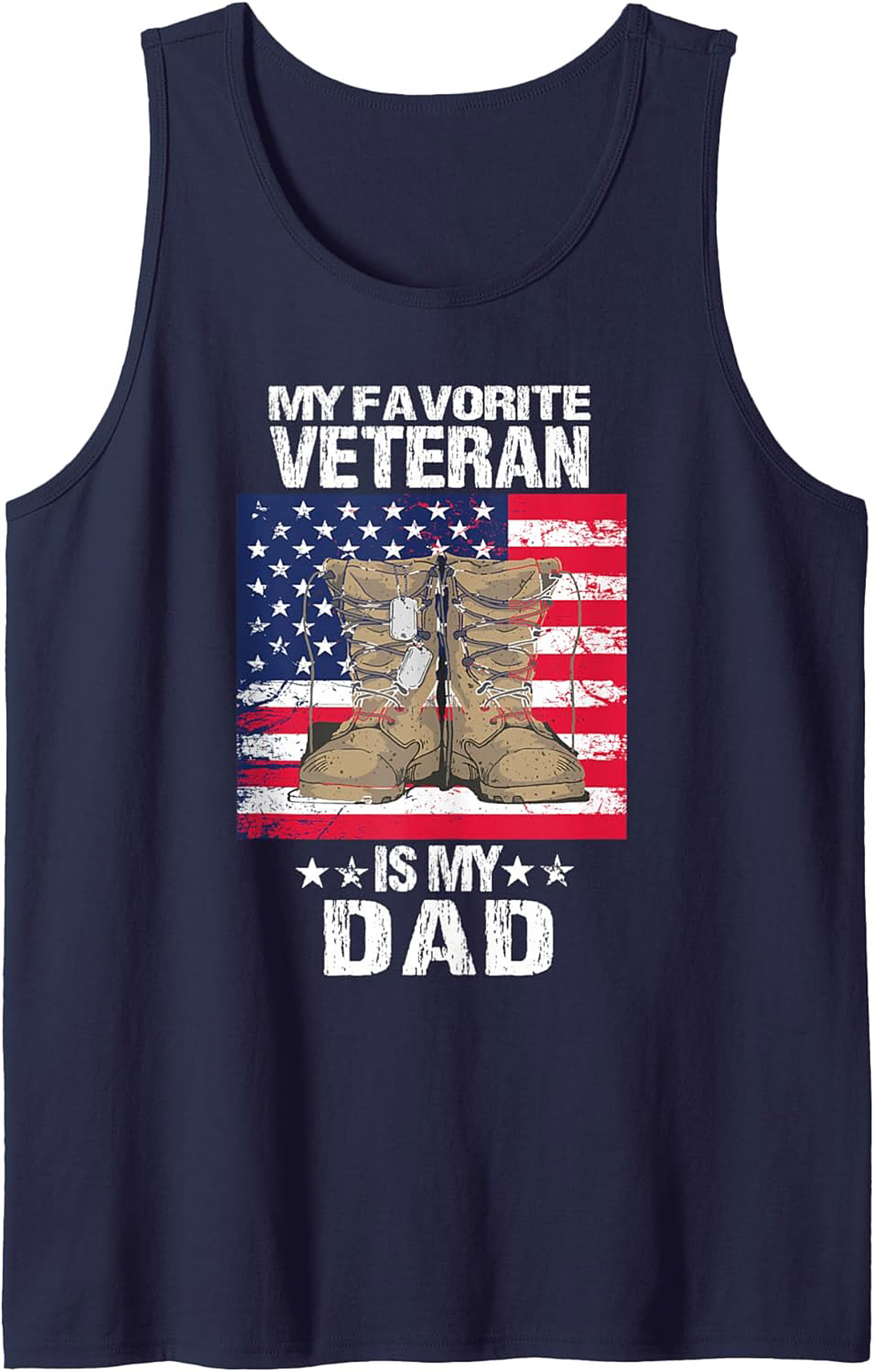 Veteran Dad Graphic Tank Patriotic Sleeveless Shirt Gift