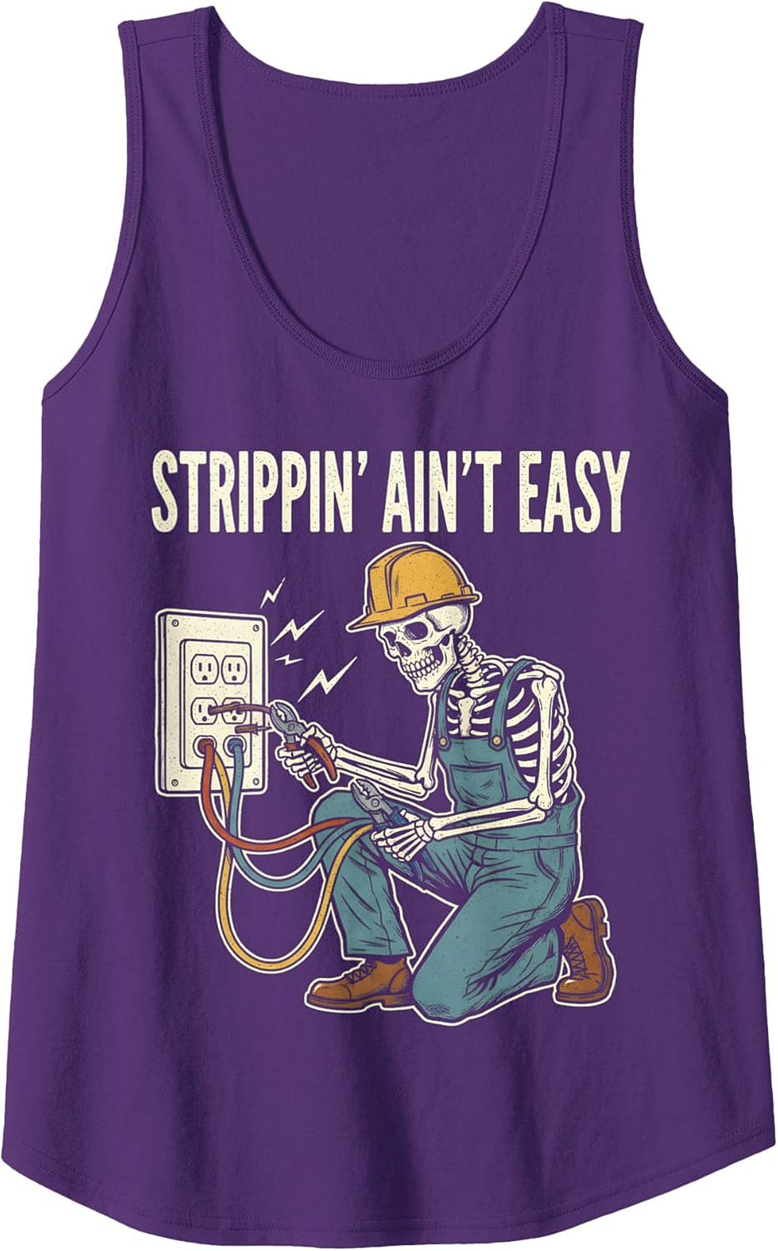 Funny Electrician Graphic Tank Top Strippin' Ain't Easy