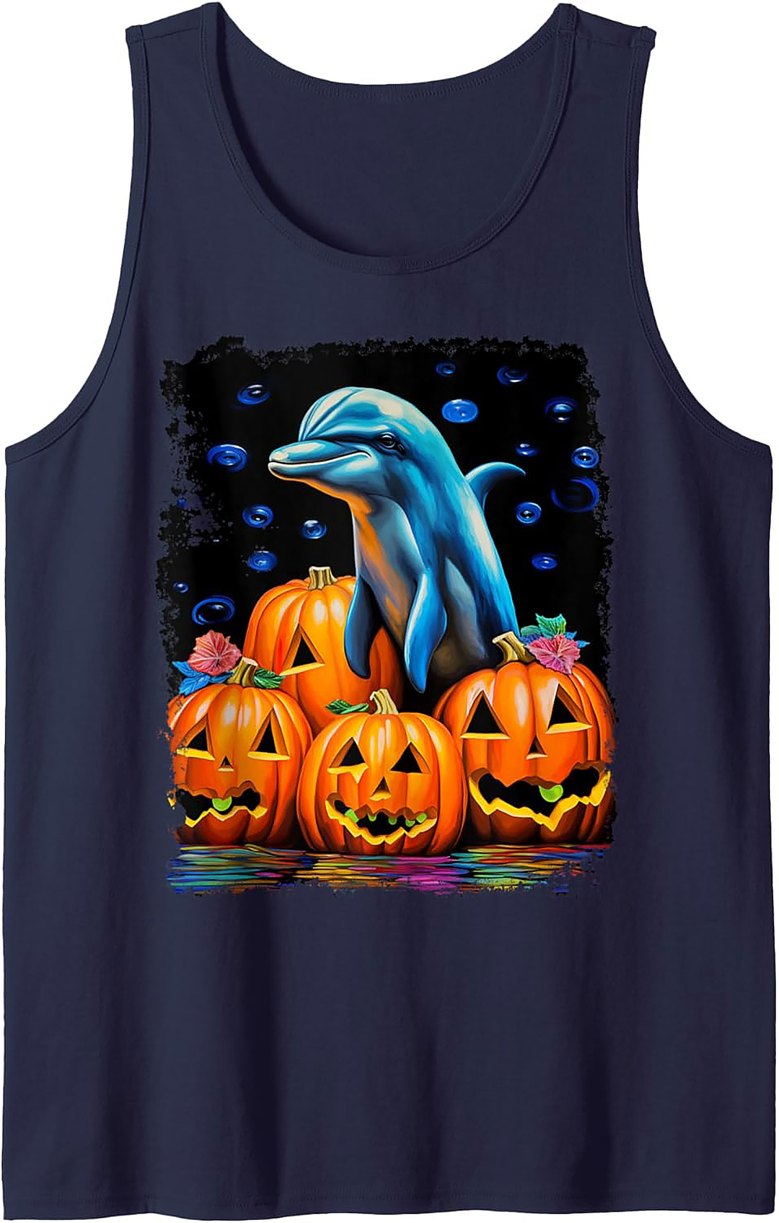 Dolphin Halloween Graphic Tank | Unique Sleeveless Shirt