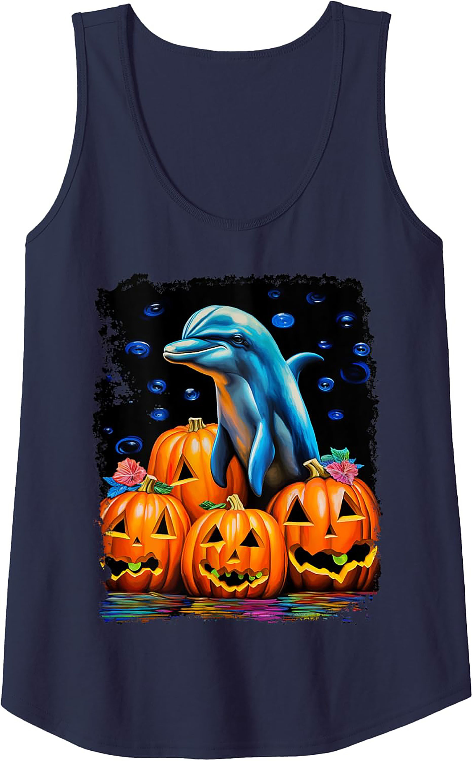 Dolphin Halloween Graphic Tank | Unique Sleeveless Shirt