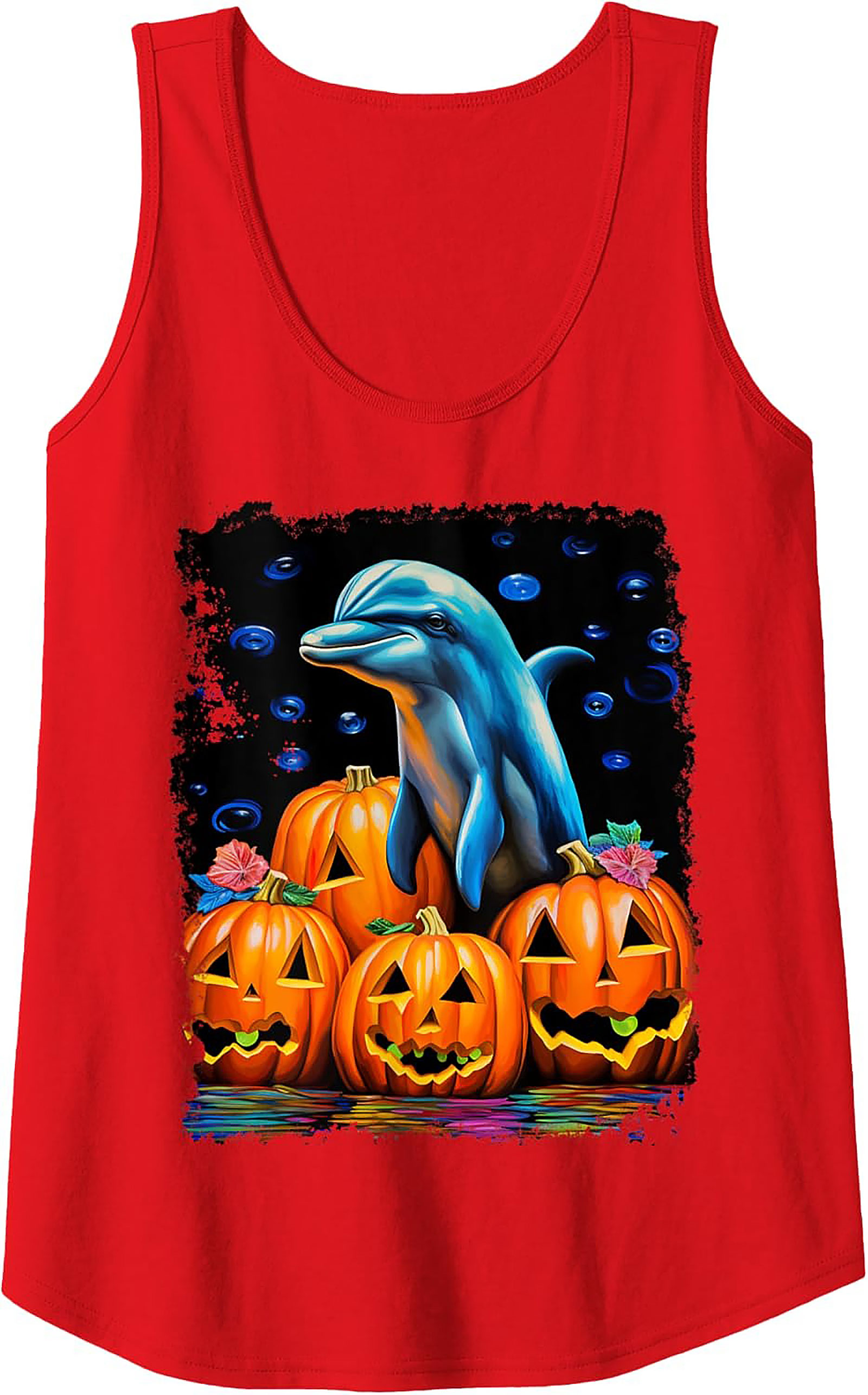 Dolphin Halloween Graphic Tank | Unique Sleeveless Shirt