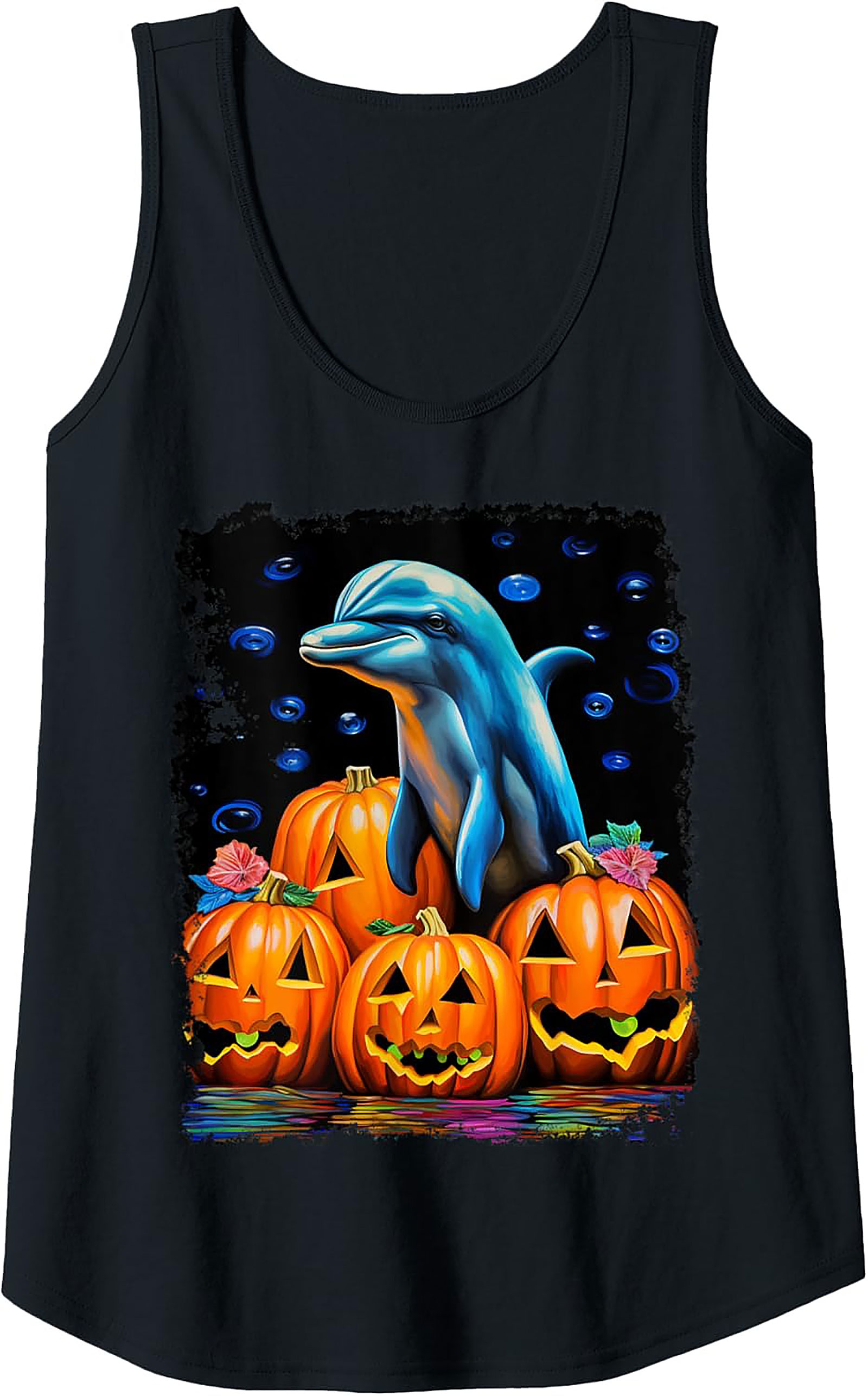 Dolphin Halloween Graphic Tank | Unique Sleeveless Shirt