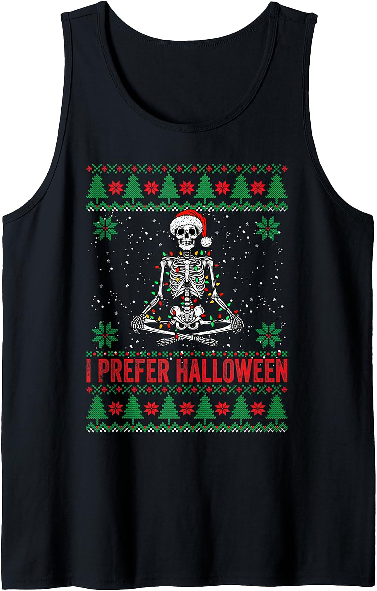 Skeleton I Prefer Halloween Spooky Christmas Tank Top