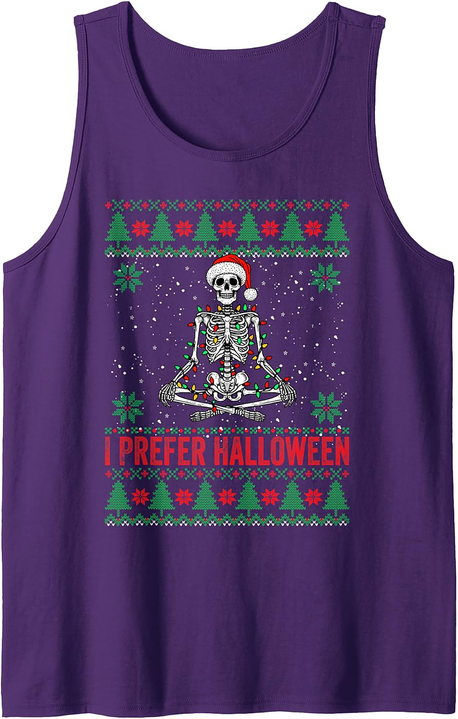 Skeleton I Prefer Halloween Spooky Christmas Tank Top