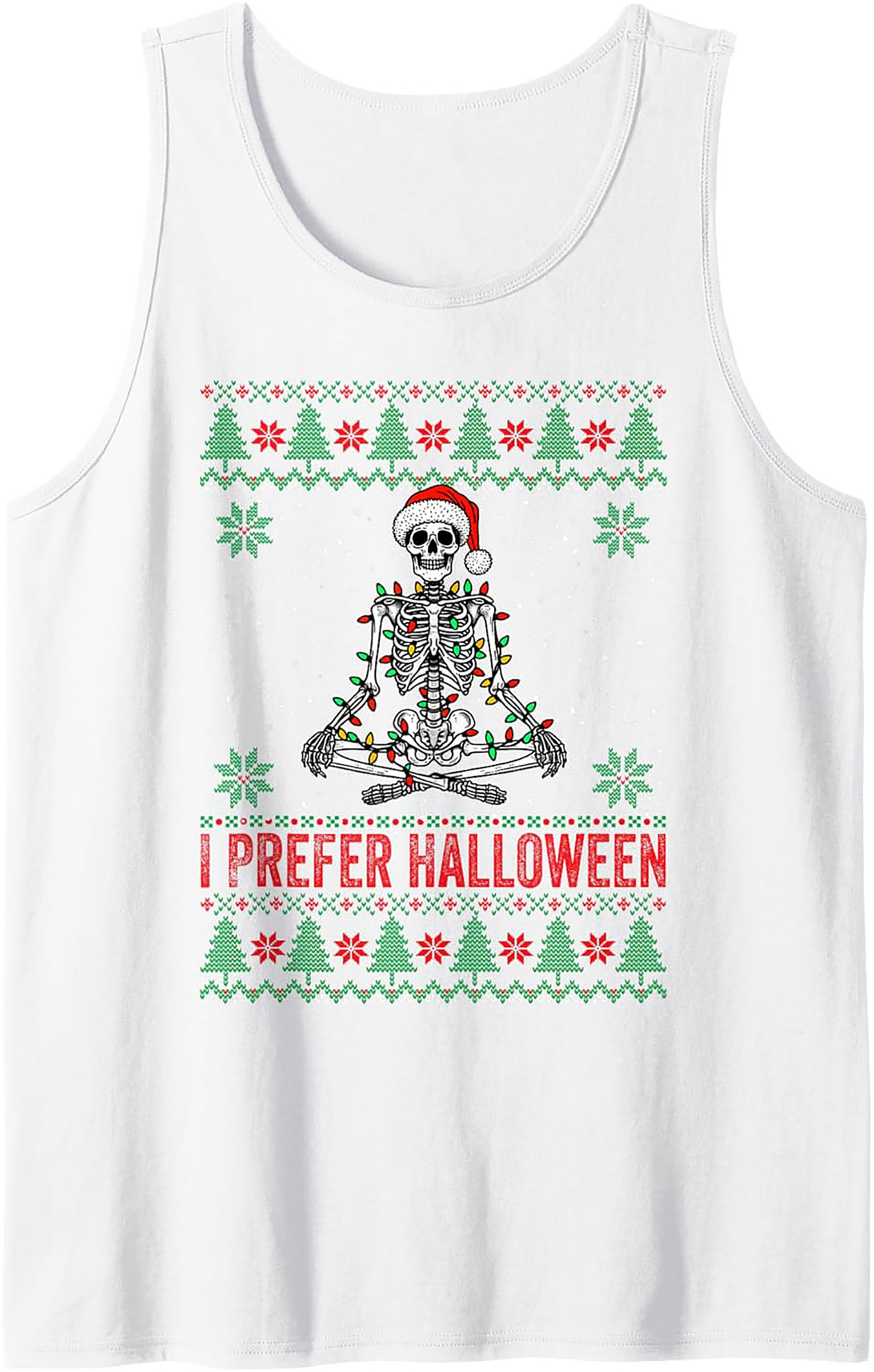 Skeleton I Prefer Halloween Spooky Christmas Tank Top