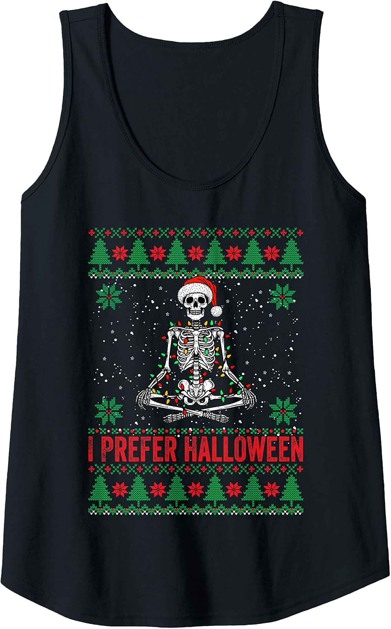 Skeleton I Prefer Halloween Spooky Christmas Tank Top