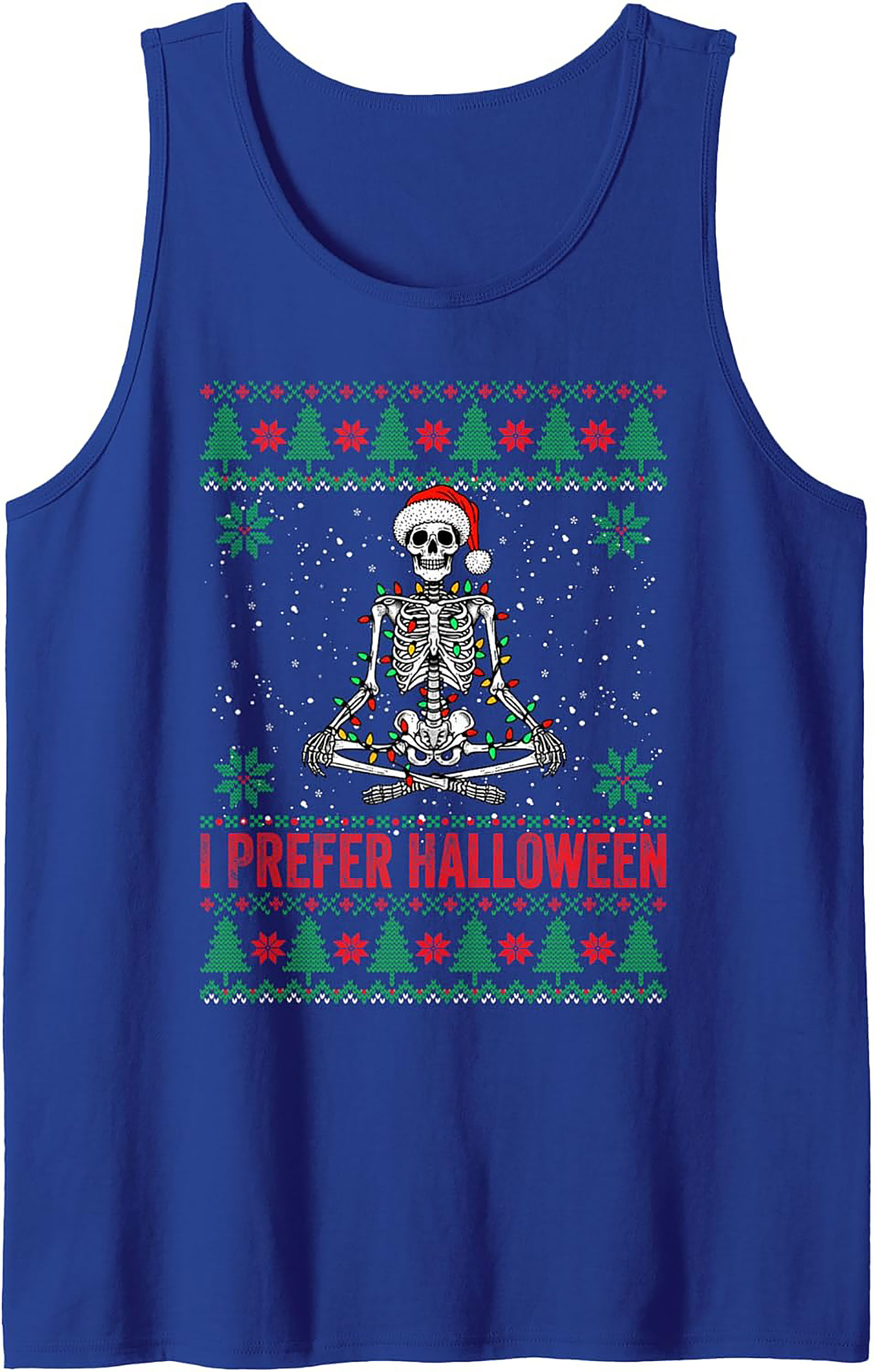 Skeleton I Prefer Halloween Spooky Christmas Tank Top