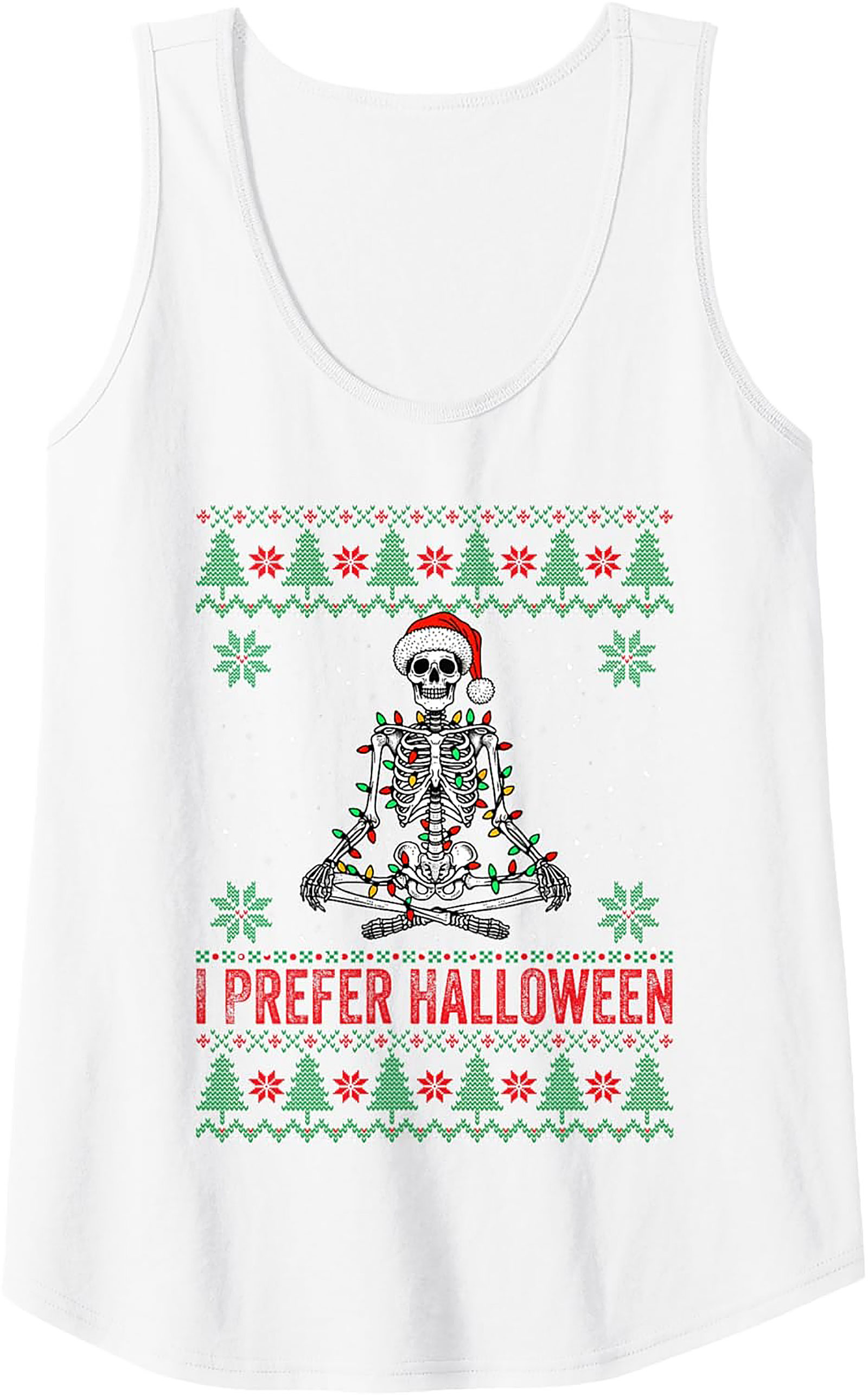 Skeleton I Prefer Halloween Spooky Christmas Tank Top