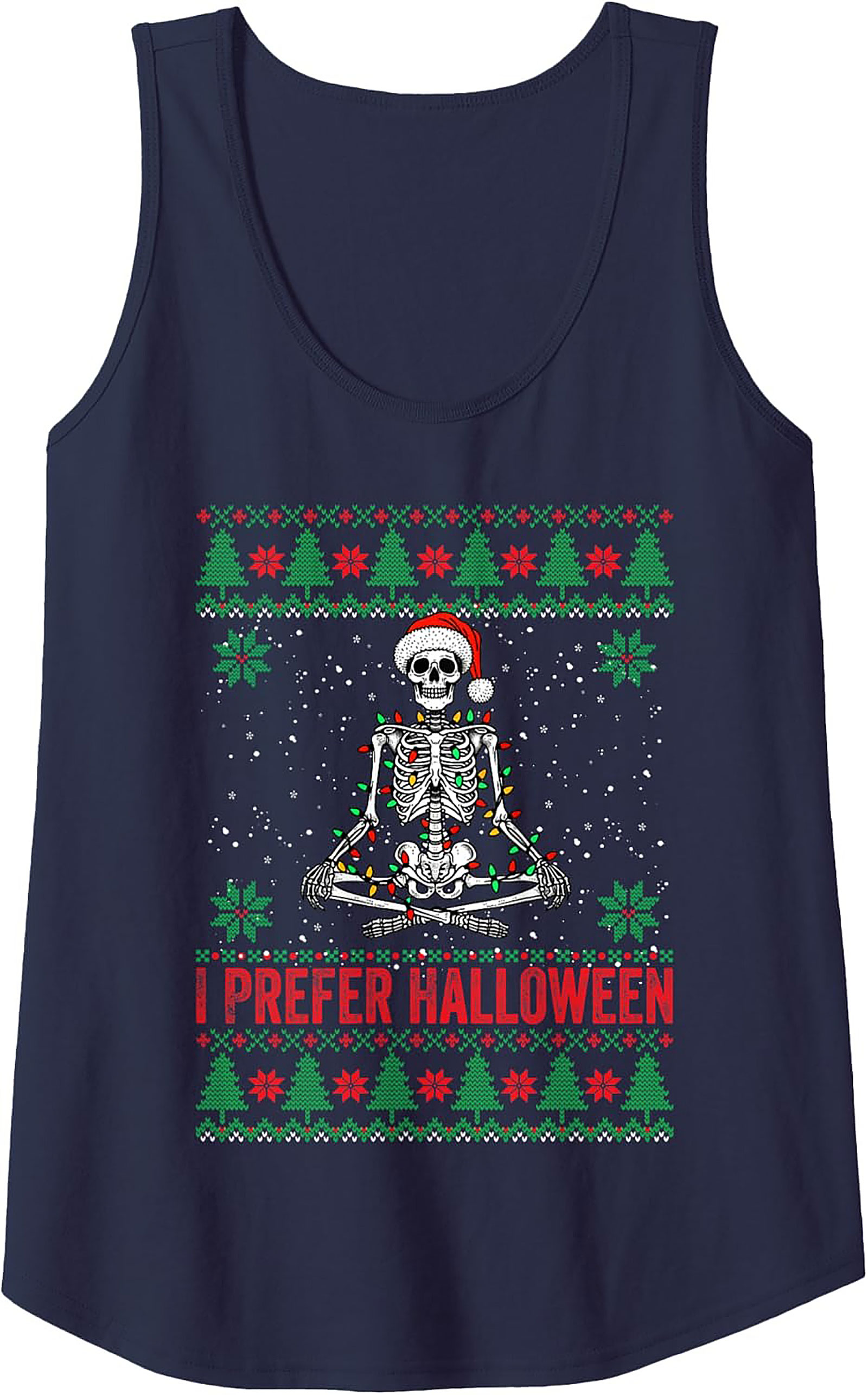 Skeleton I Prefer Halloween Spooky Christmas Tank Top