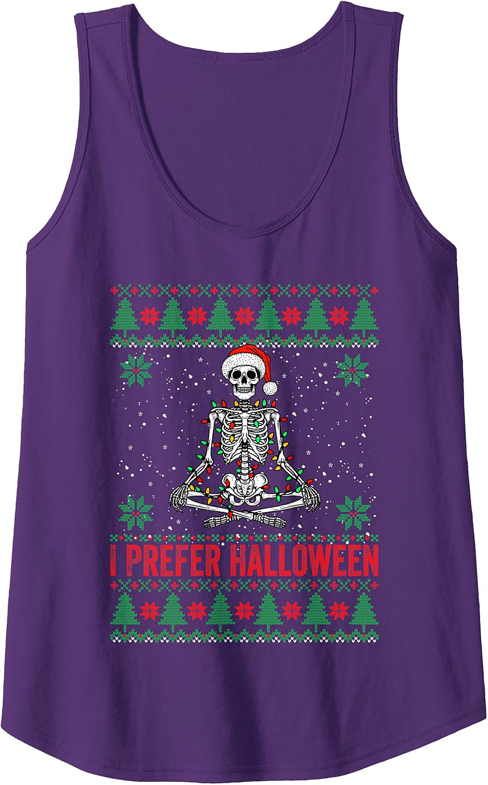 Skeleton I Prefer Halloween Spooky Christmas Tank Top