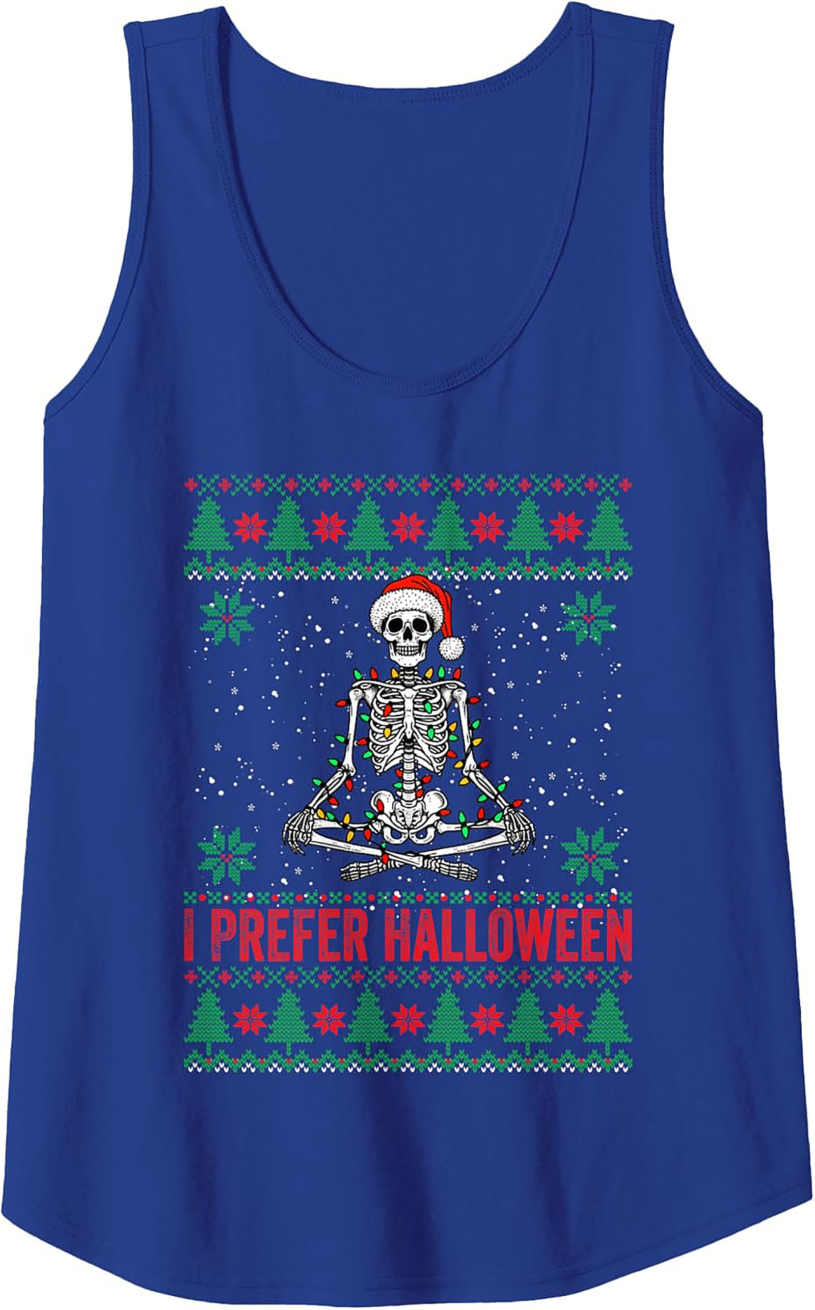 Skeleton I Prefer Halloween Spooky Christmas Tank Top