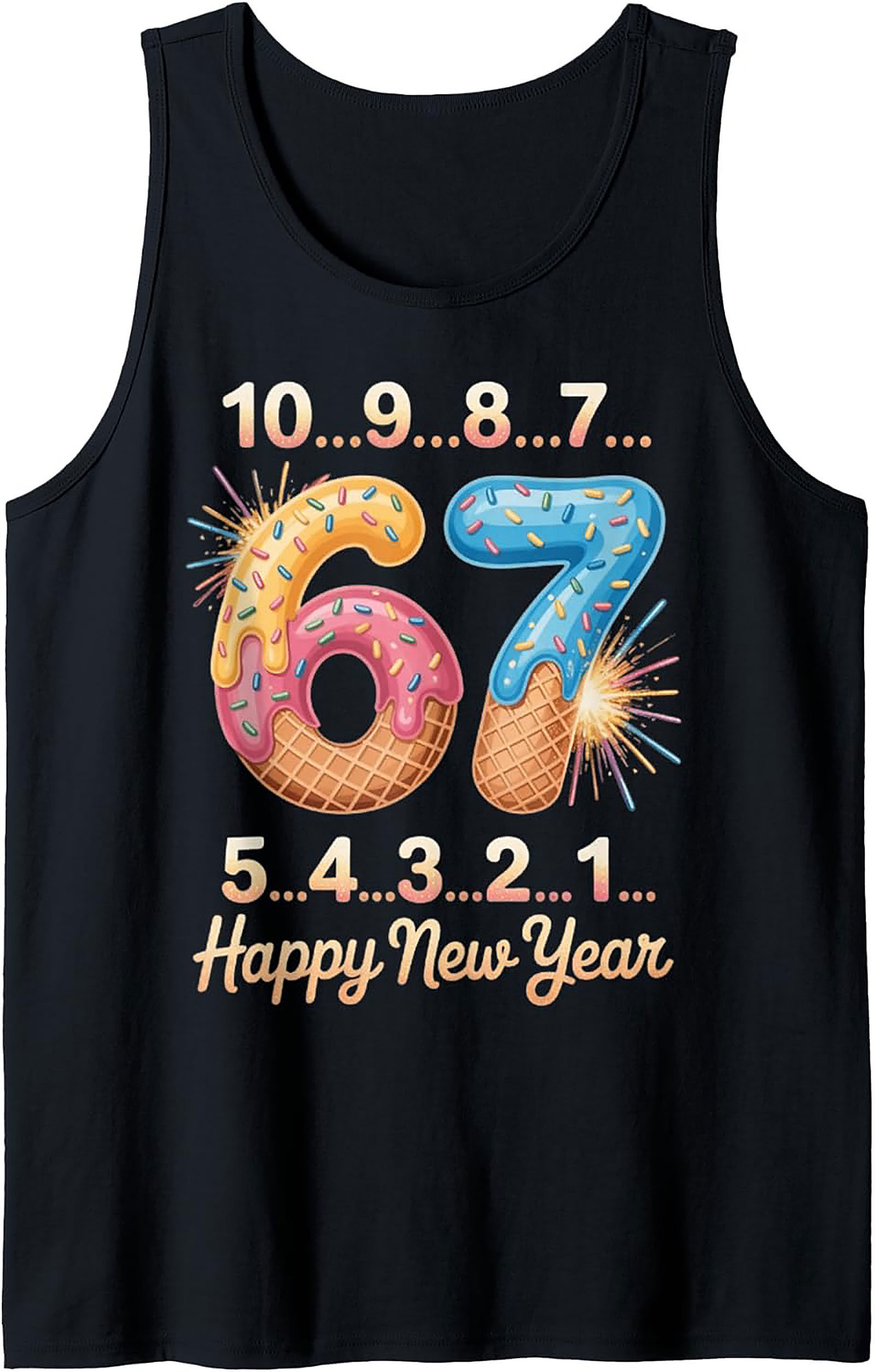 Sweet 67 New Year's Eve Countdown Graphic Tank Top