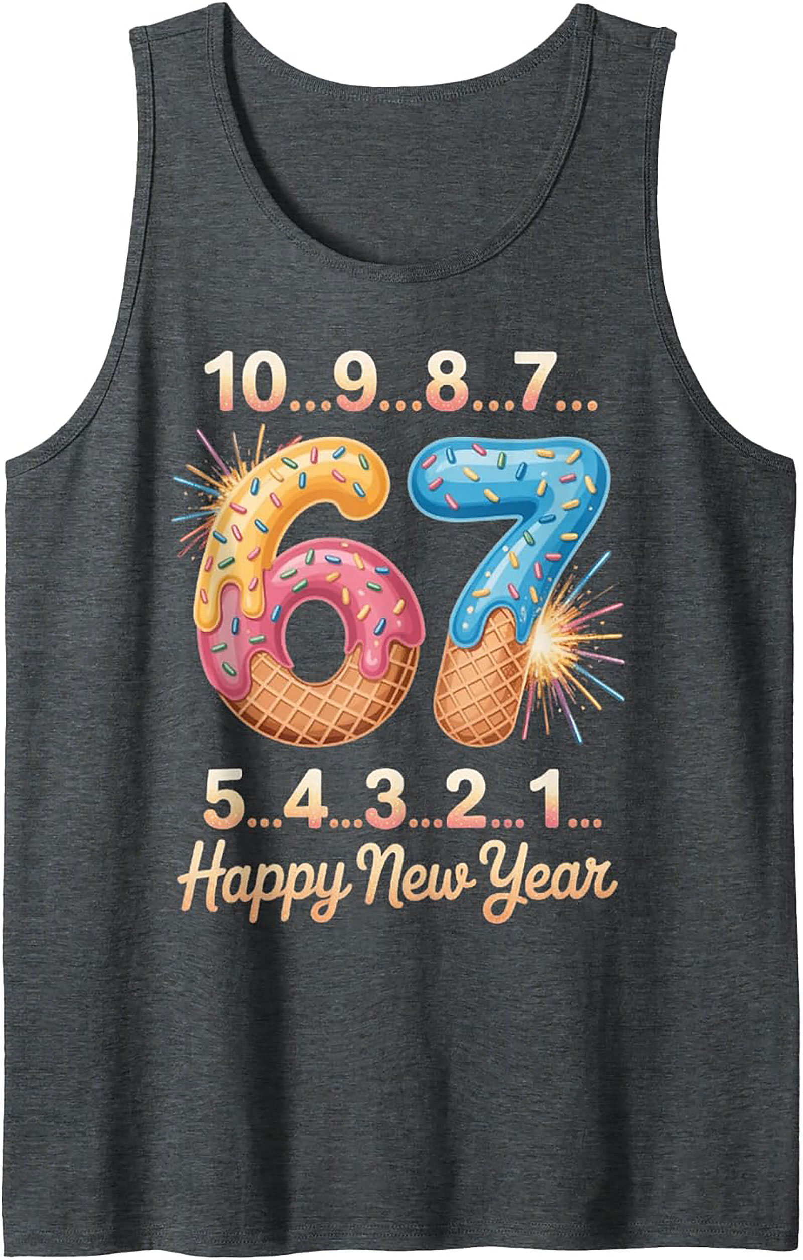 Sweet 67 New Year's Eve Countdown Graphic Tank Top