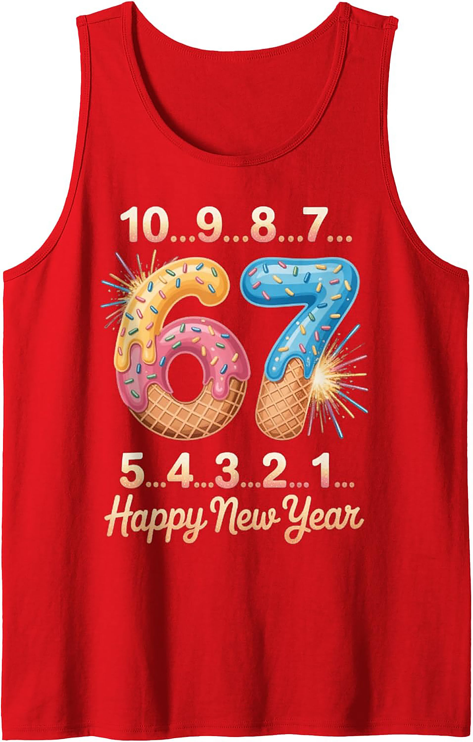 Sweet 67 New Year's Eve Countdown Graphic Tank Top