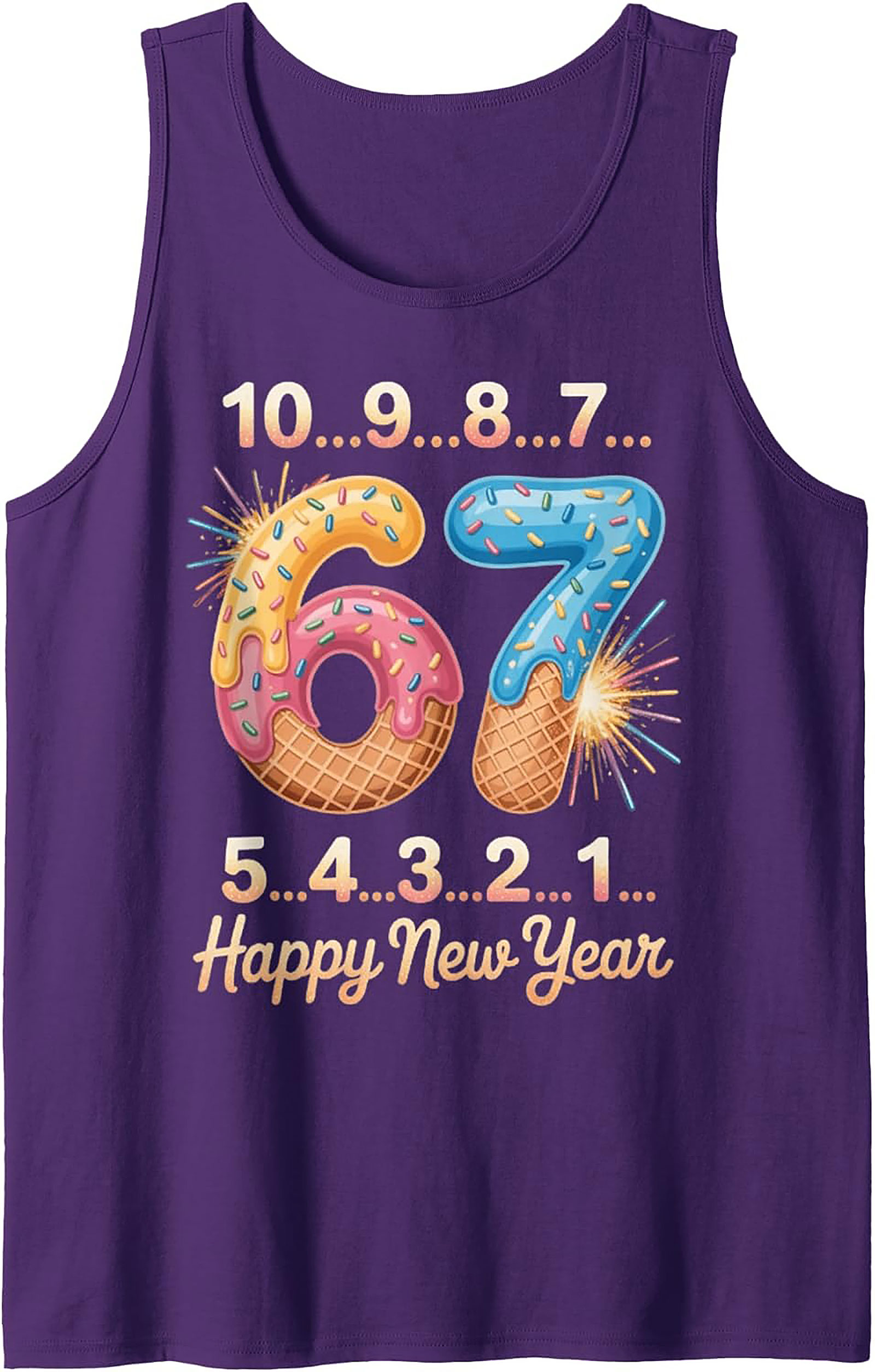 Sweet 67 New Year's Eve Countdown Graphic Tank Top