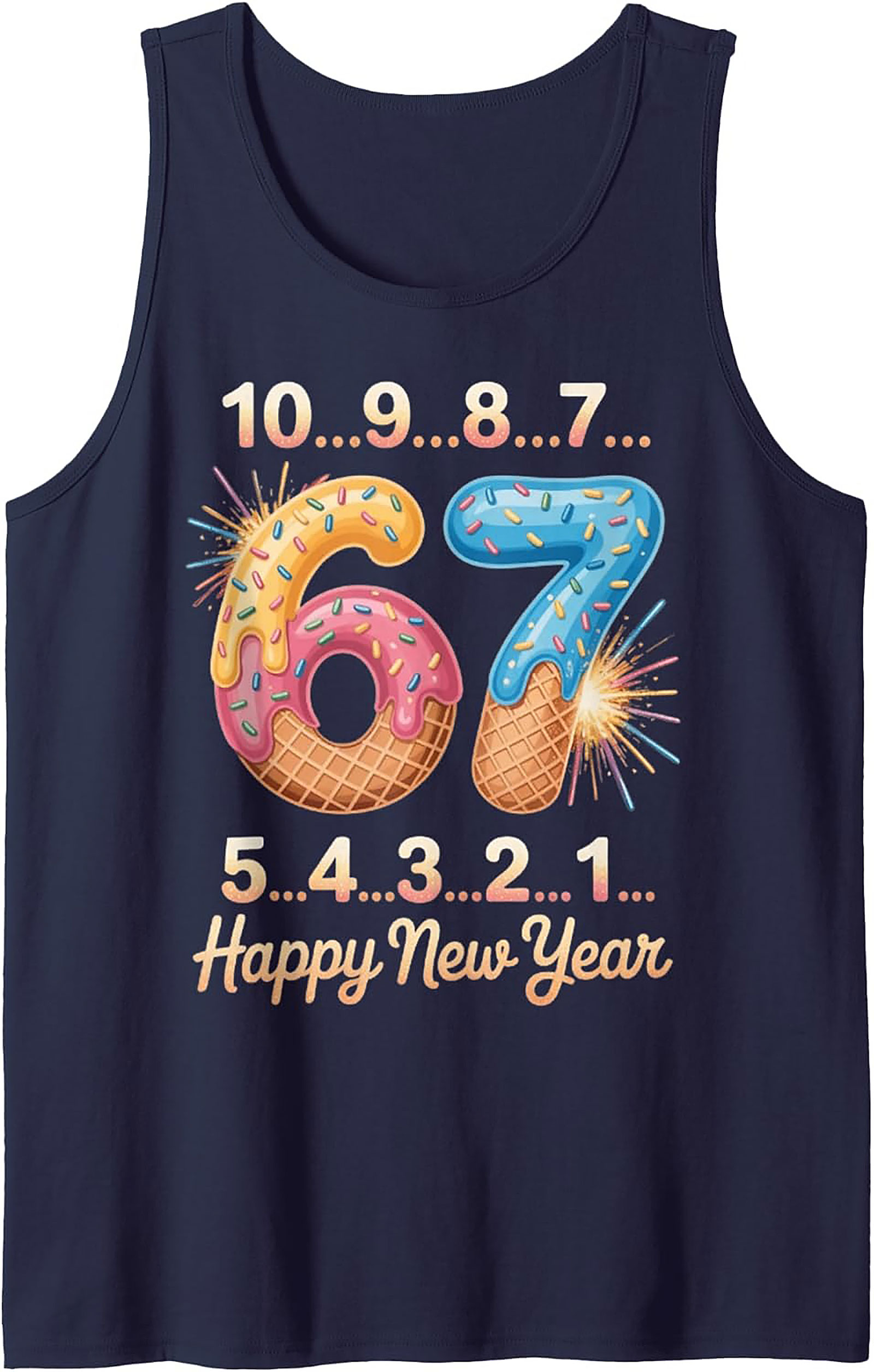 Sweet 67 New Year's Eve Countdown Graphic Tank Top