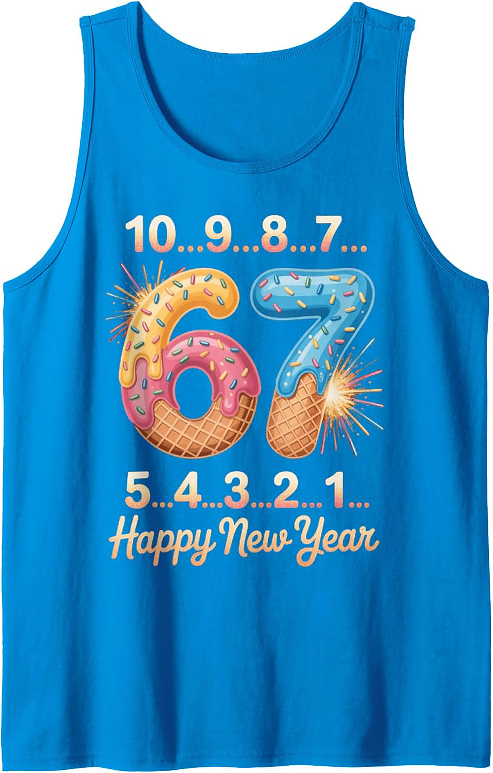 Sweet 67 New Year's Eve Countdown Graphic Tank Top