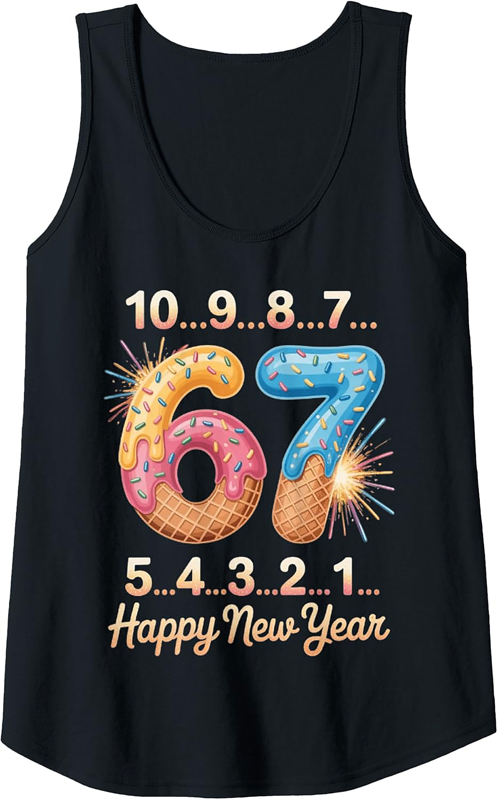 Sweet 67 New Year's Eve Countdown Graphic Tank Top